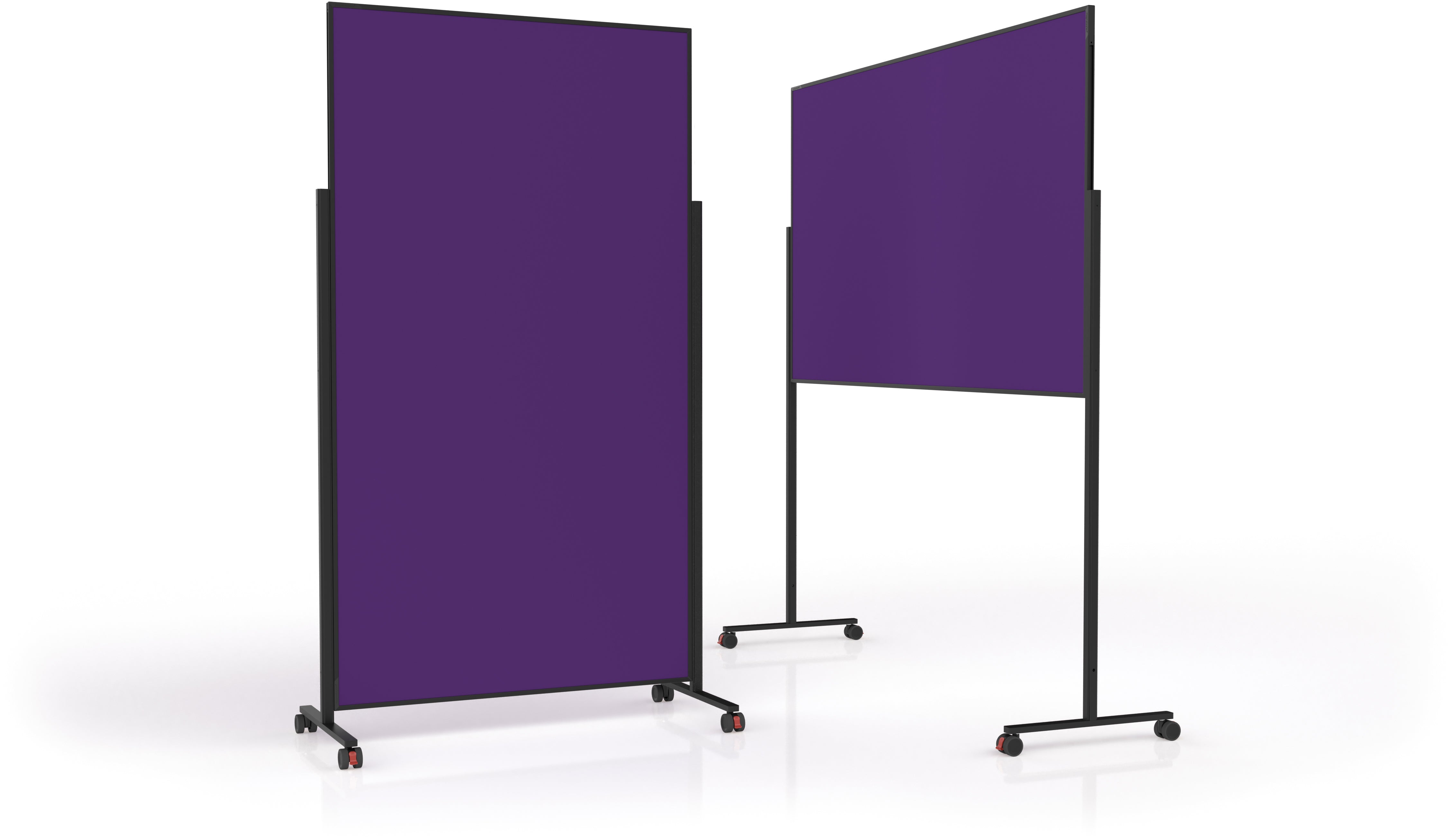 Magnetoplan Moderationswand VP 1181211 – Filz, mit Rollen – 100 × 180 cm – Violett, Alurahmen