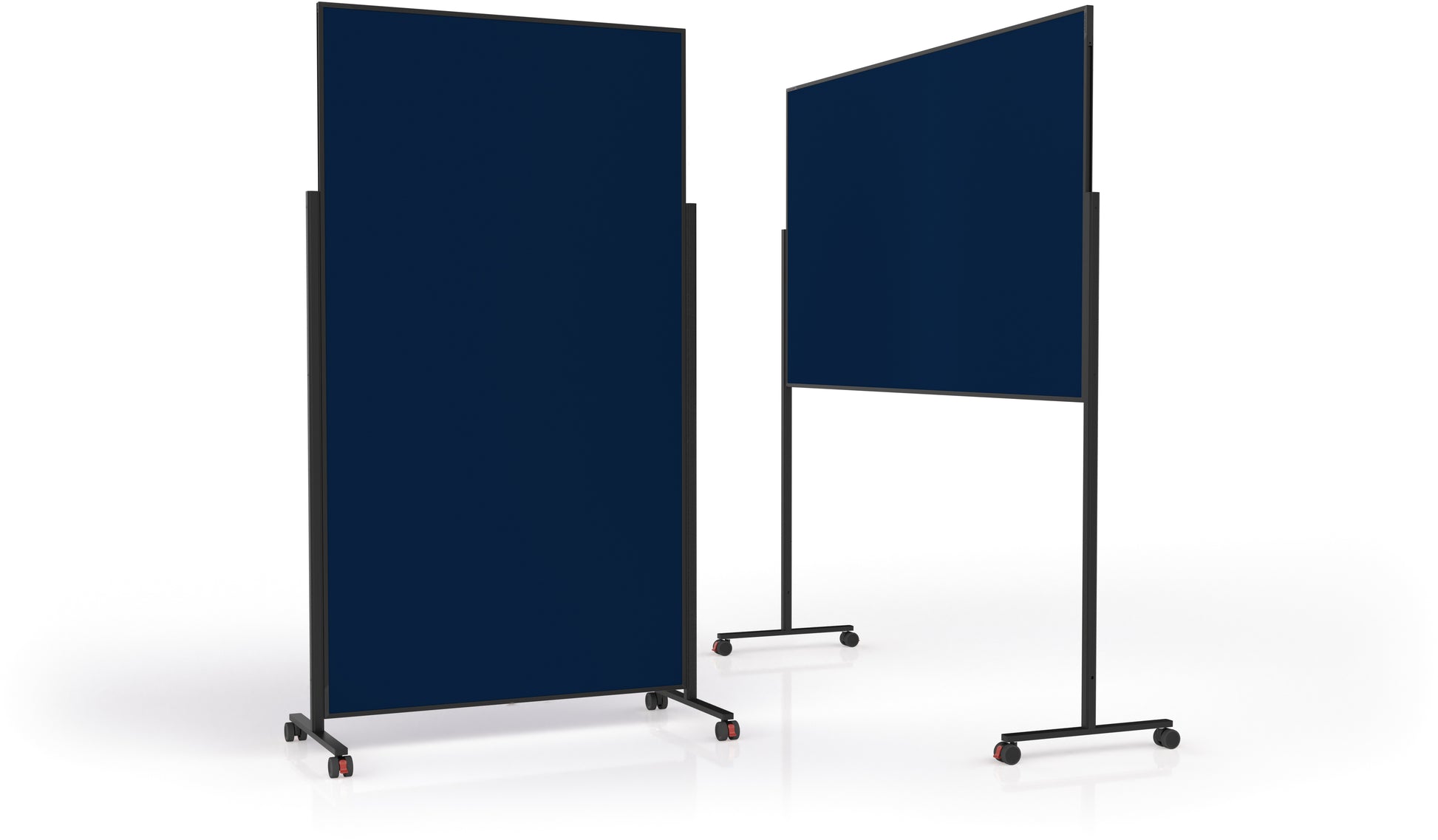 Magnetoplan Moderationswand VP 1181214 – Filz, mit Rollen – 100 × 180 cm – Dunkelblau, Alurahmen