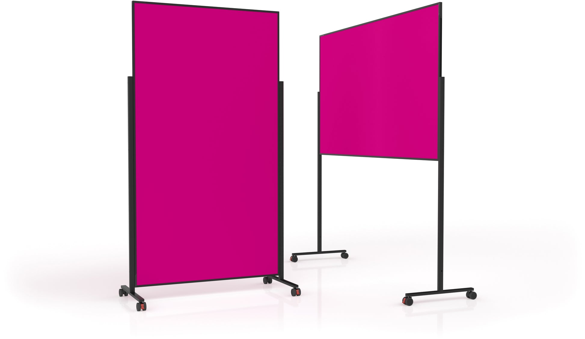 Magnetoplan Moderationswand VarioPin 1181218 – Filz, mit Rollen – 100 × 180 cm – Pink, Alurahmen