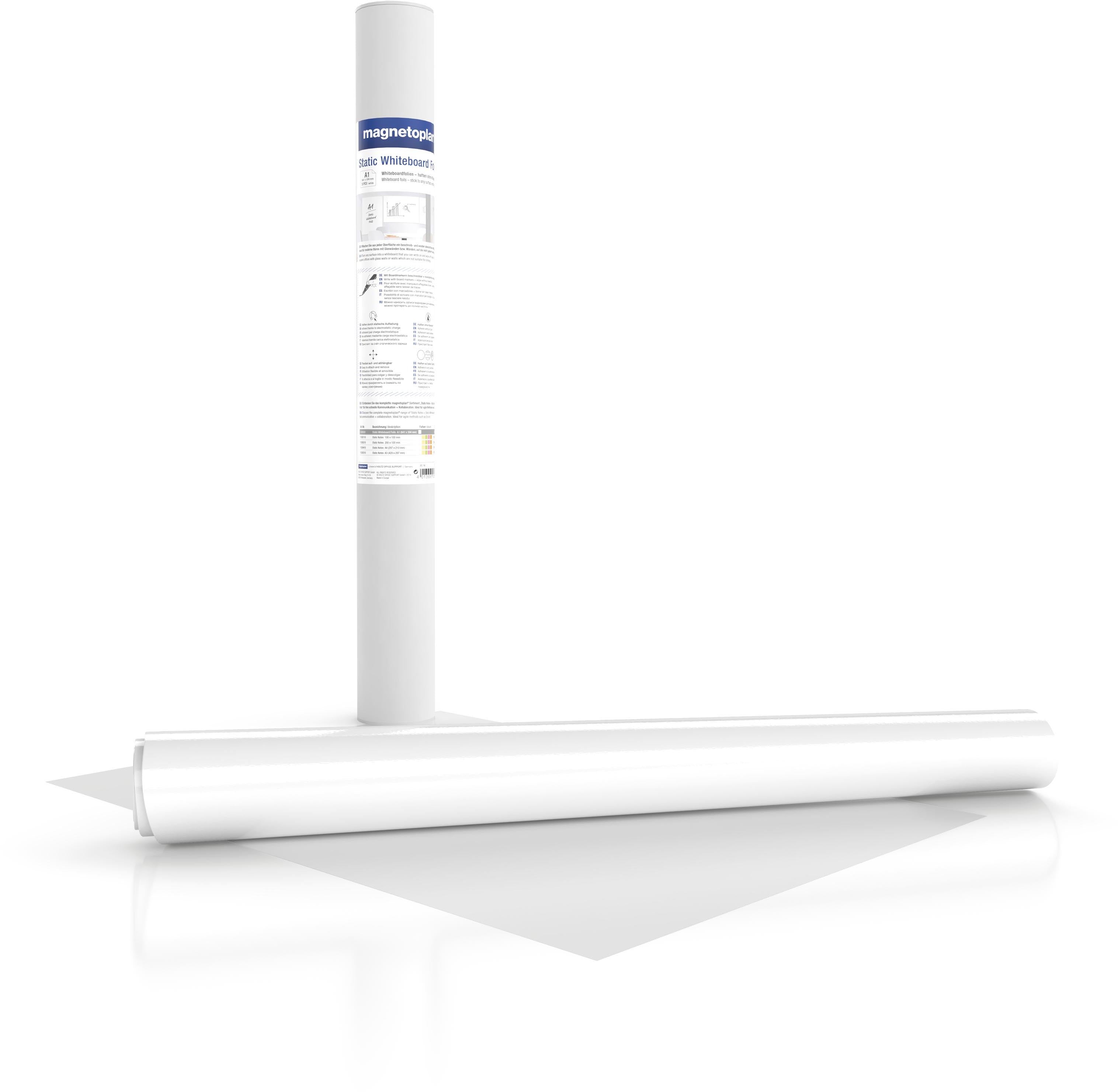 Magnetoplan Whiteboardfolie – elektrostatisch, weiss – 59,4 × 84,1 cm, 5 Blatt