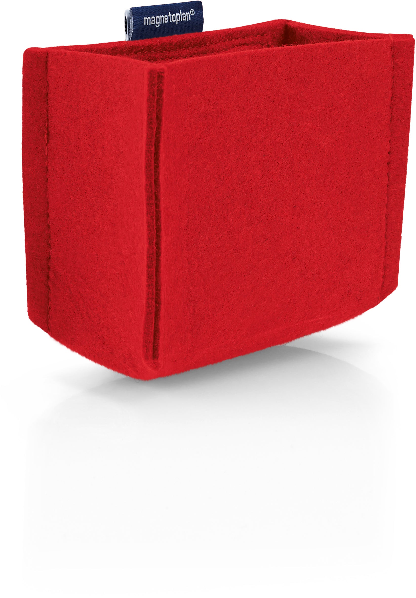 Magnetoplan Stiftehalter für Whiteboard – magnetisch, Filz (100% recyceltes PET), rot, 130 × 100 × 60 mm