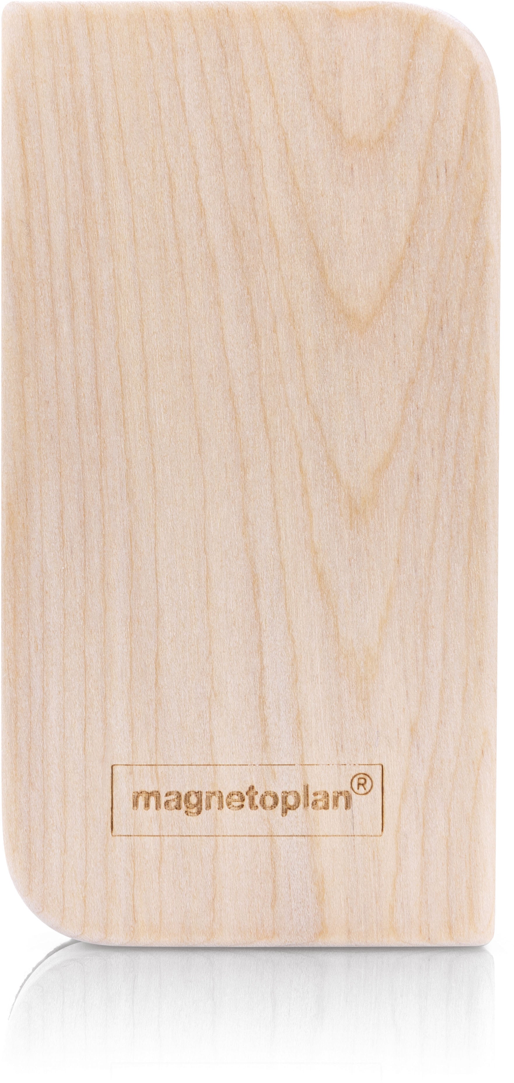 Magnetoplan Wood Series Tafellöscher, magnetisch – 70 × 142 × 30 mm, Birke, für Whiteboards und Glasboards