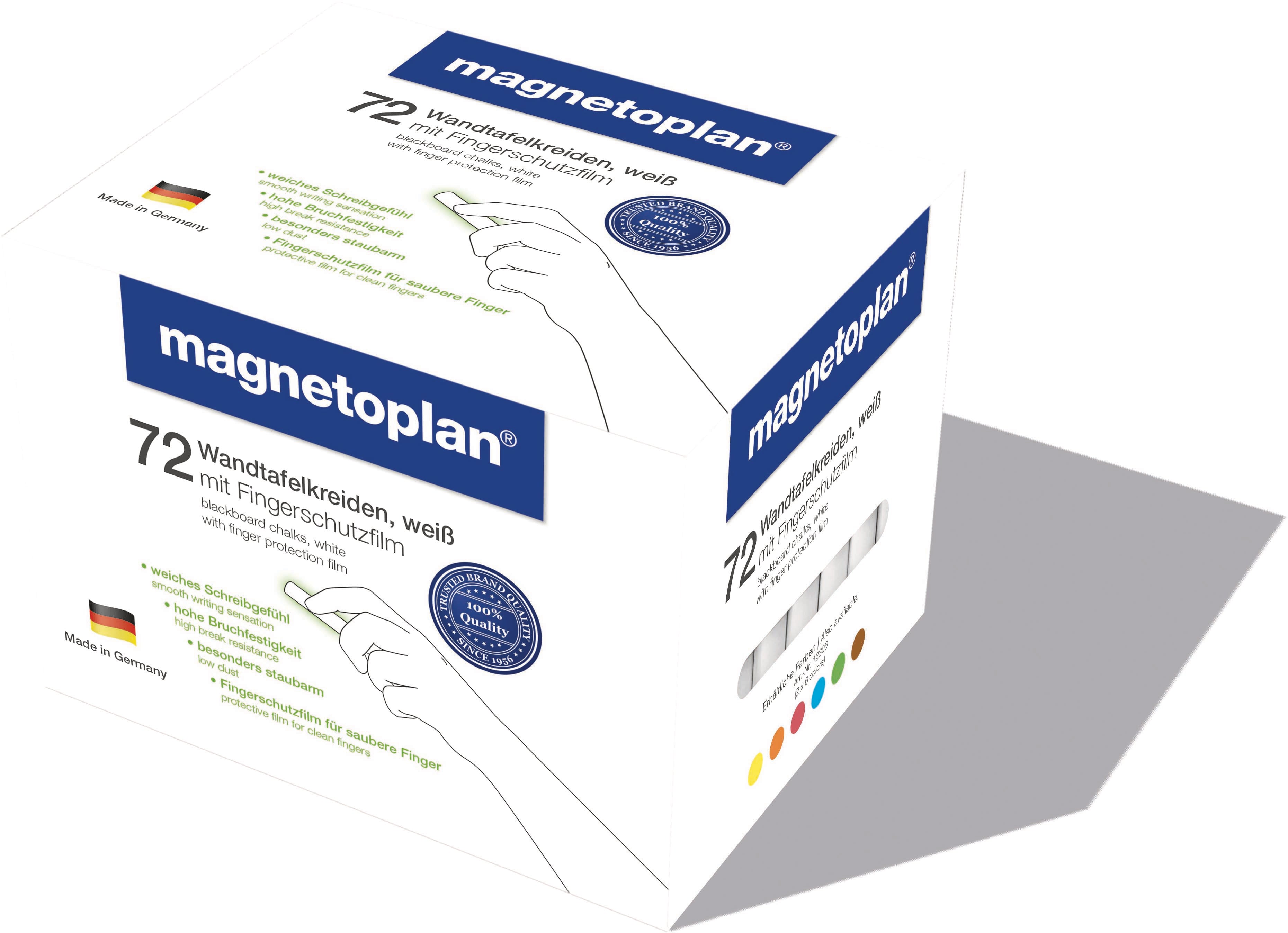 Magnetoplan 12305 – Tafelkreide – Abgerundet, Weiss, 72 Stück