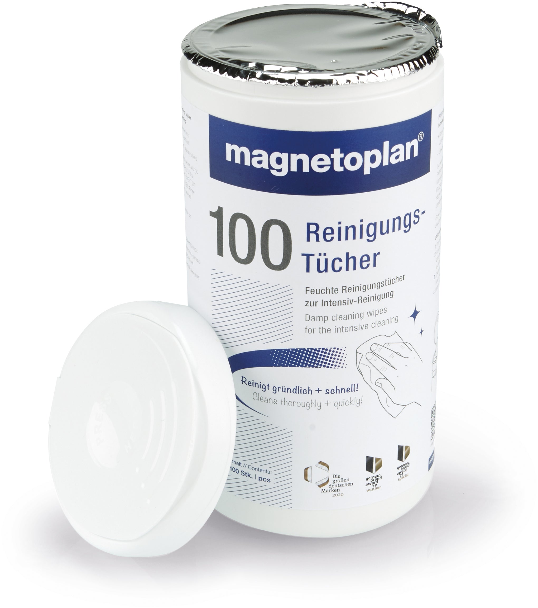 Magnetoplan Feuchte Reinigungstücher – Orangenöl-Duft – für glatte Oberflächen – 100 Stk.