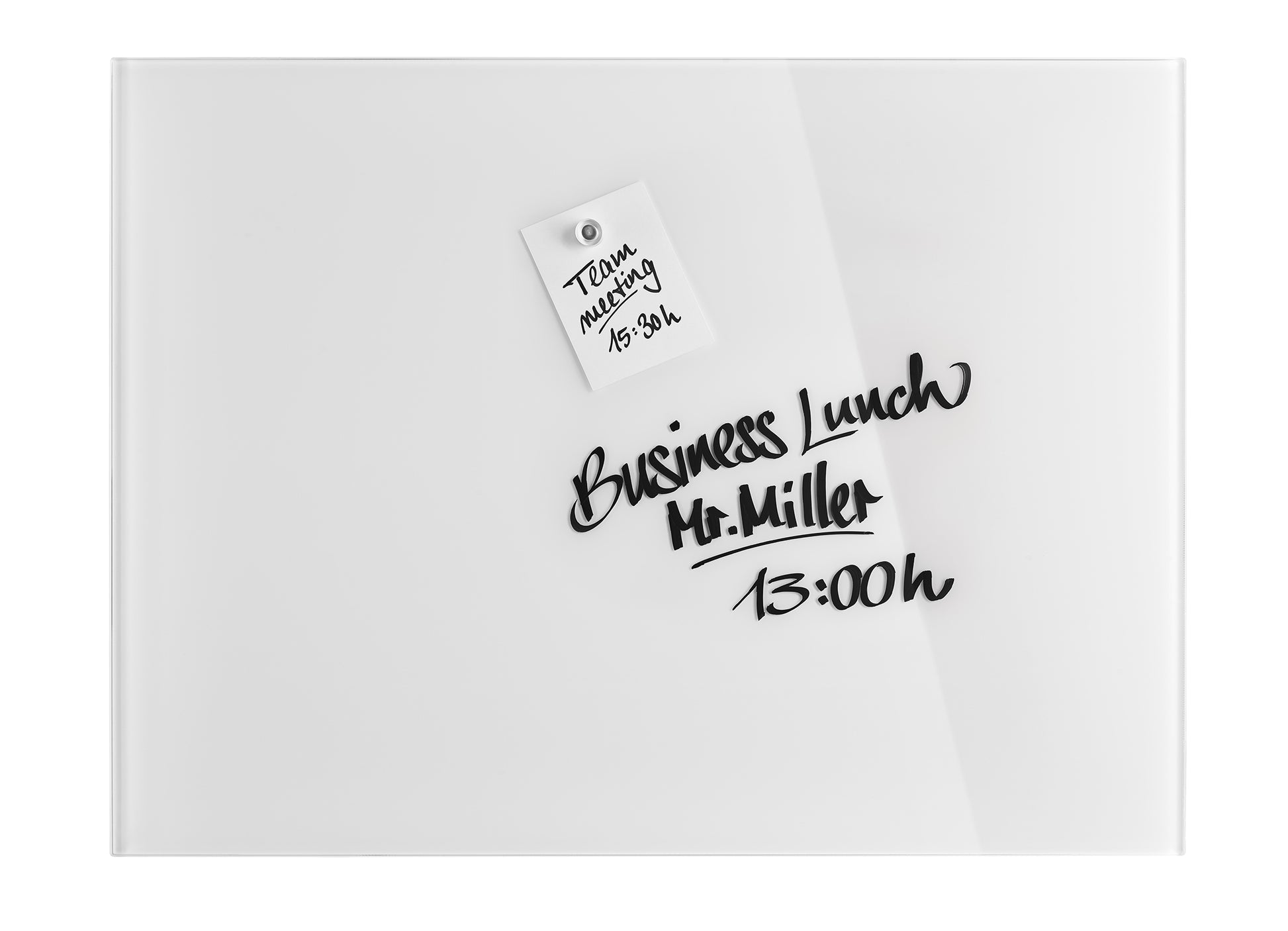 Magnetoplan Glasboard – weiss, glänzend, magnetisch – 80 × 60 cm