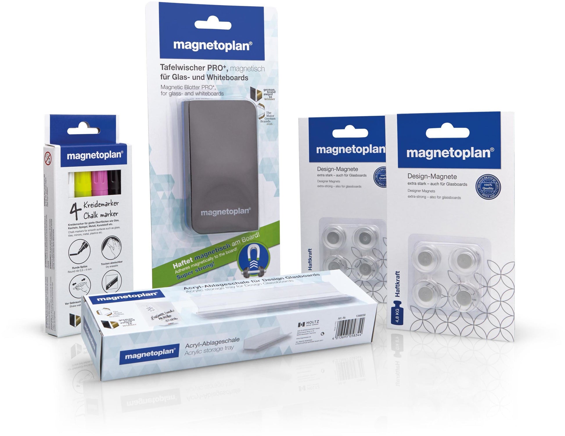 Magnetoplan Zubehör-Set – Ø 20 mm – 14 Stk. – für Glasboards