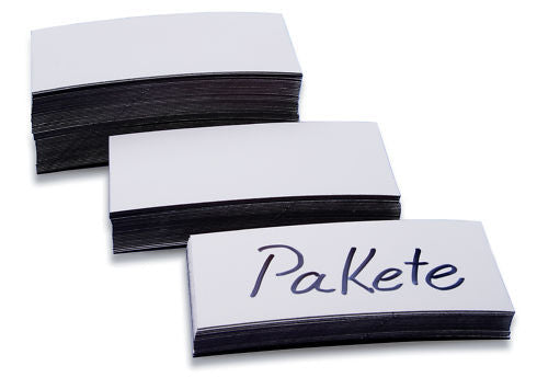Magnetoplan Magnet-Etiketten – rechteckig 50 × 100 mm, magnetisch, weiss, 0,6 mm