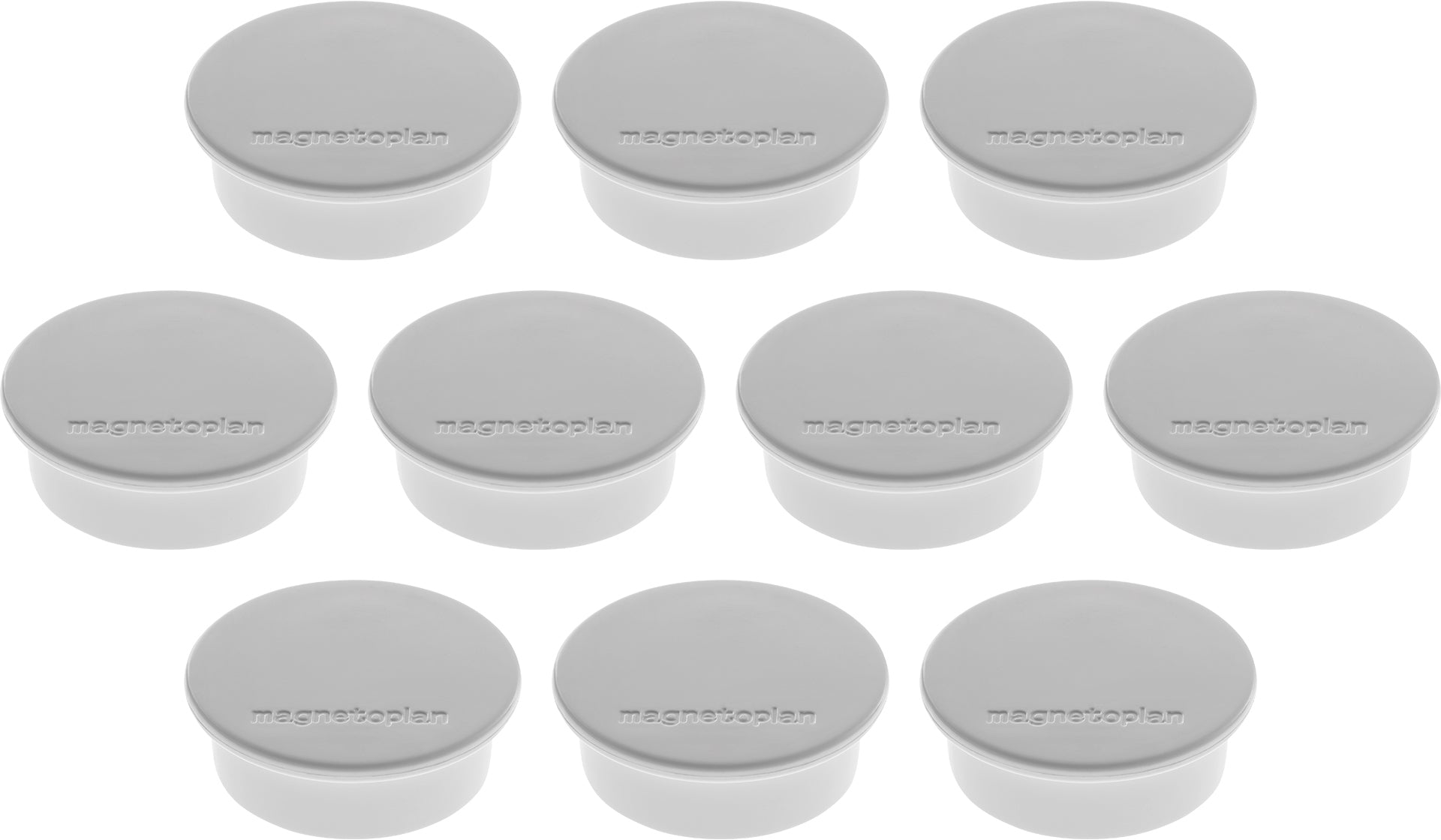 Magnetoplan Tafelmagnete – Ø 40 mm, 10 Stk., grau