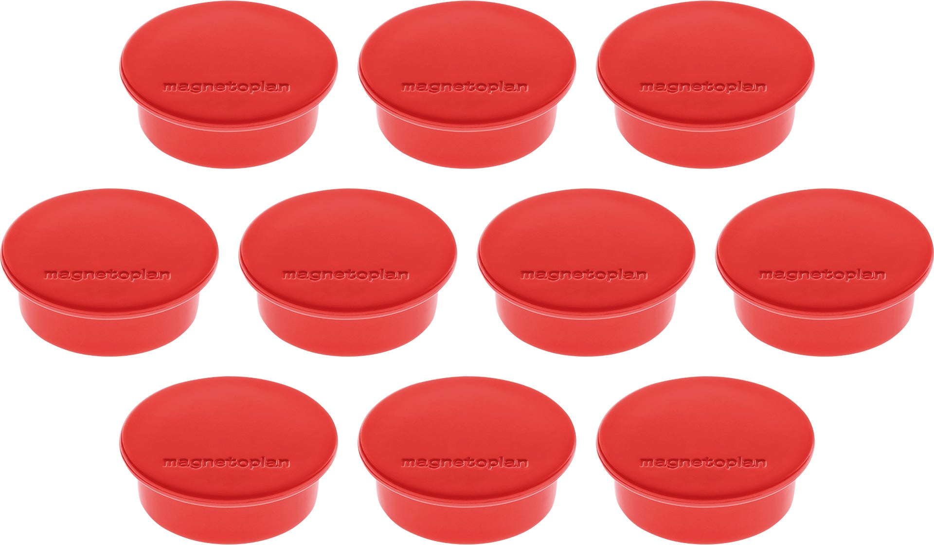 Magnetoplan Tafelmagnete – Ø 40 mm, 10 Stk., rot