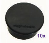 Magnetoplan Tafelmagnete – Ø 40 mm – 10 Stk. – schwarz