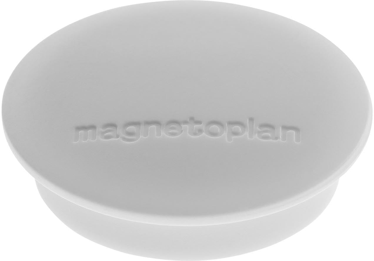 Magnetoplan Tafelmagnete – Ø 34 mm, 10 Stk., grau