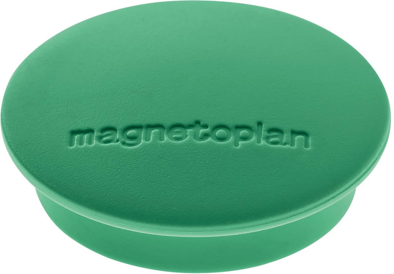 Magnetoplan Tafelmagnete – Ø 34 mm, 10 Stk., grün