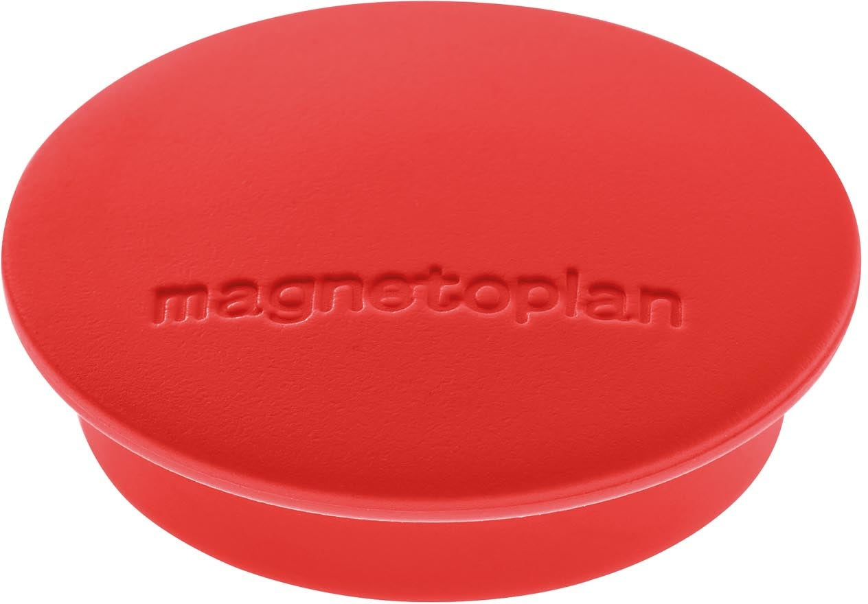 Magnetoplan Tafelmagnete – Ø 34 mm – 10 Stk. – rot