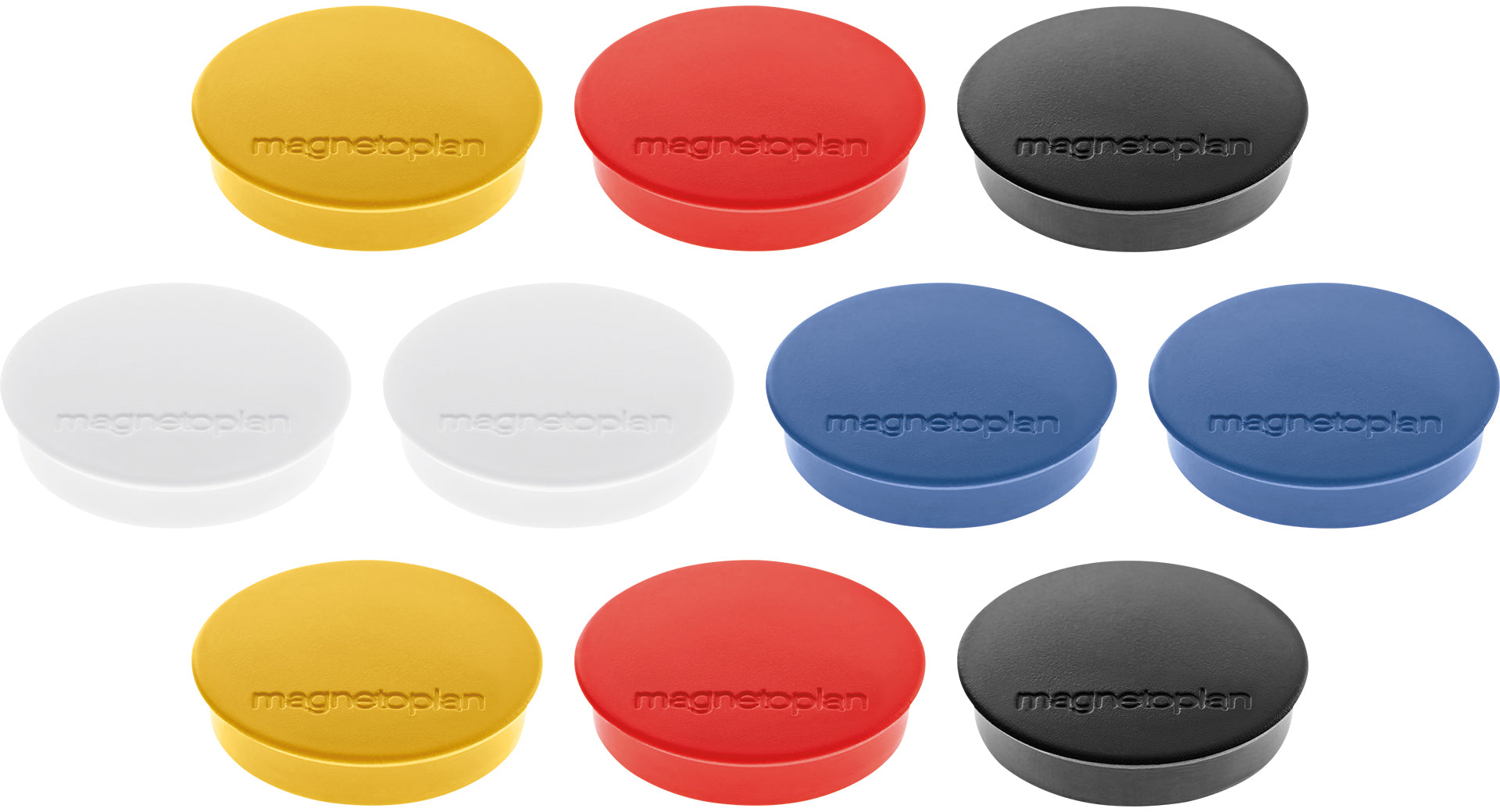 Magnetoplan Tafelmagnete – Ø 30 mm – 10 Stk. – farbig sortiert