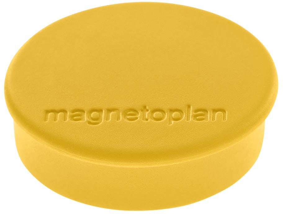 Magnetoplan Discofix Rundmagnete – Ø 24 mm, gelb, Ferrit, 10 Stk.