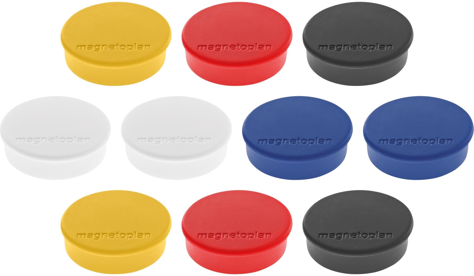 Magnetoplan Tafelmagnete – Ø 24 mm – 10 Stk. – farbig sortiert