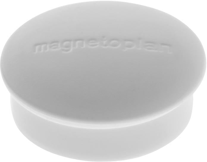 Magnetoplan Tafelmagnete – Ø 19 mm – 10 Stk. – grau