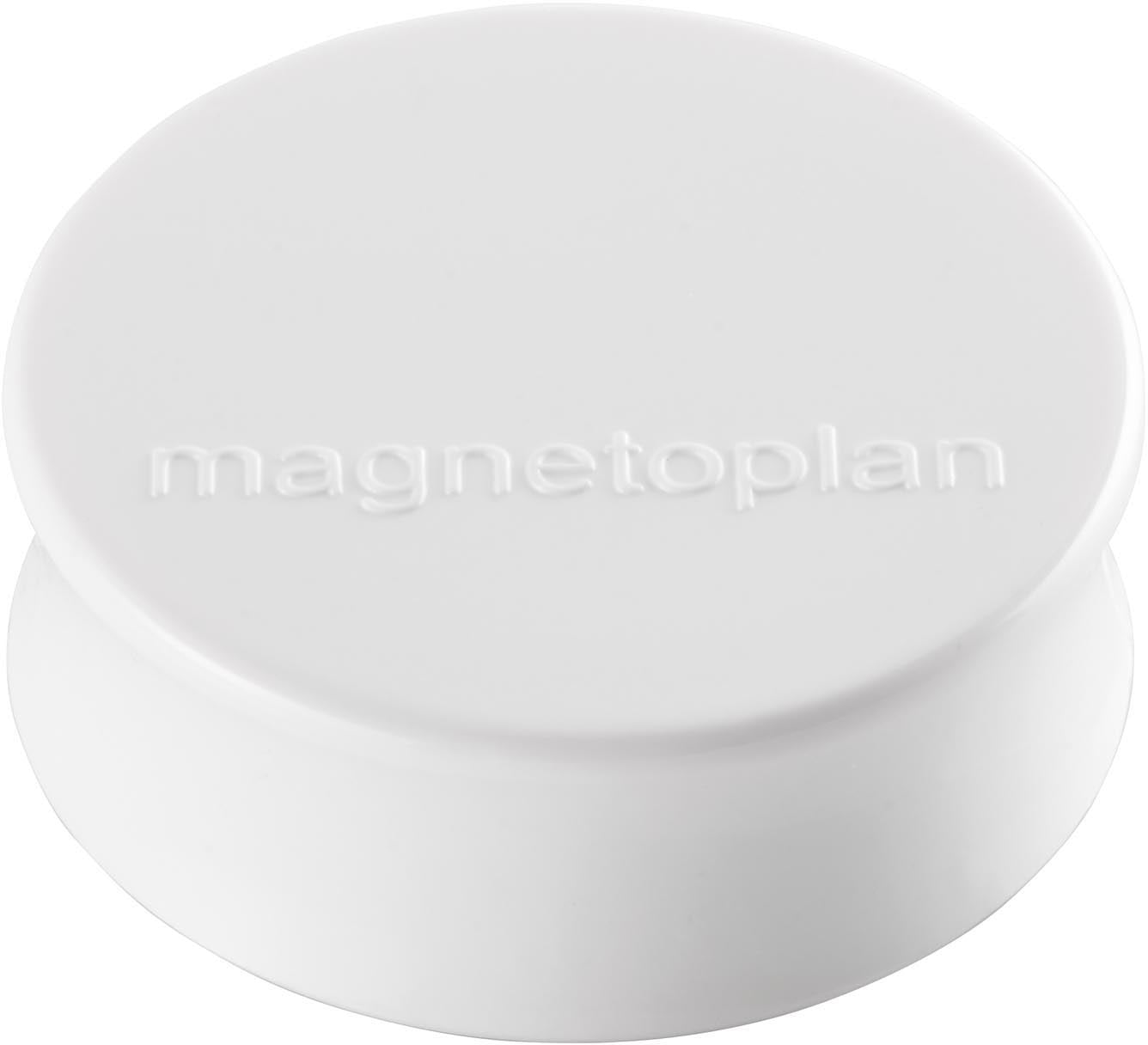Magnetoplan Tafelmagnete – Ø 34 mm, 10 Stk., weiss