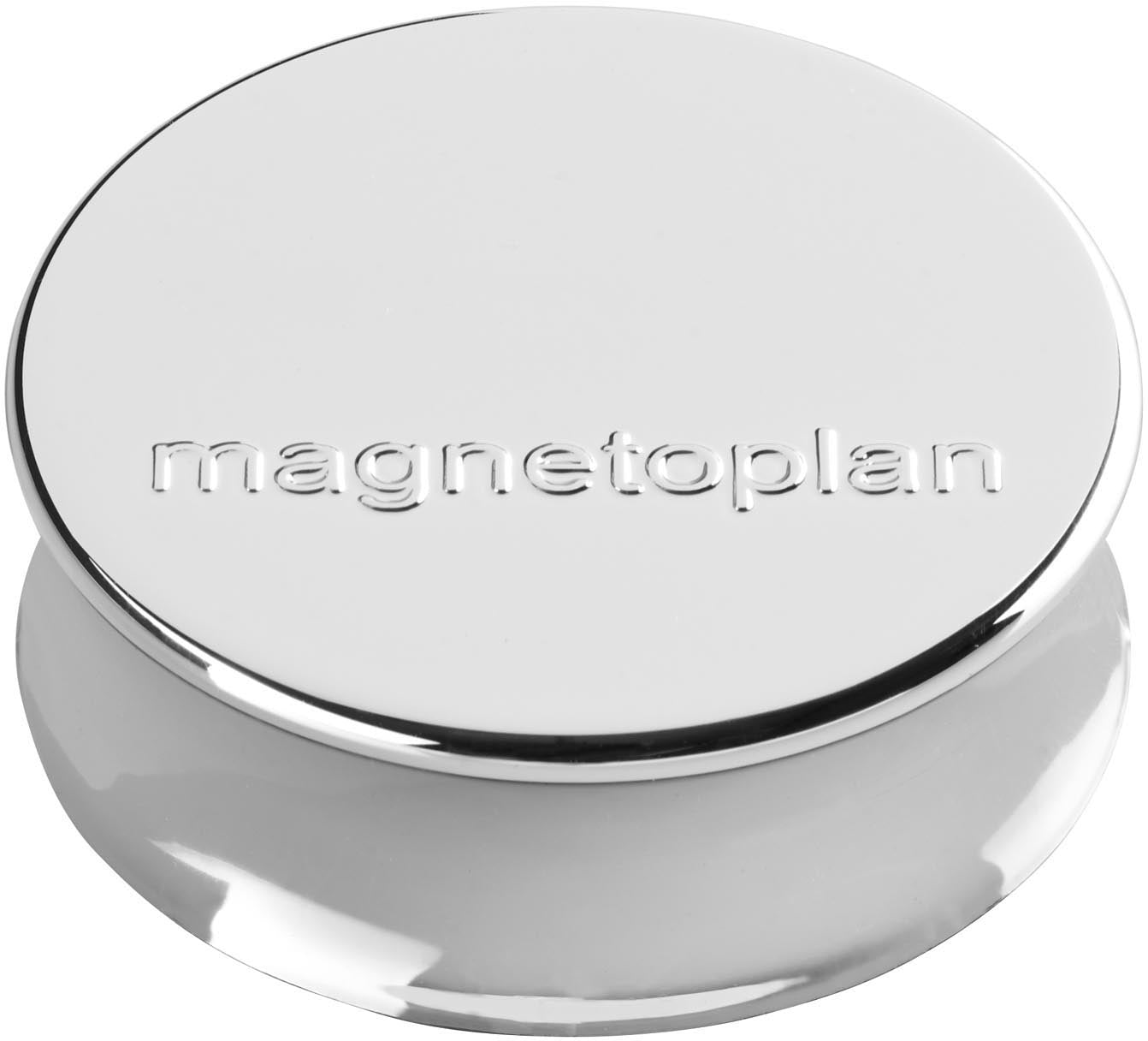 Magnetoplan Ergo Large Tafelmagnete – Ø 34 × 17,5 mm, 10 Stk., silber