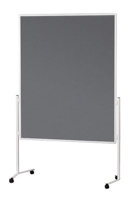 Magnetoplan Moderationswand – Filz, mit Rollen – 120 × 150 cm – Grau, Alurahmen