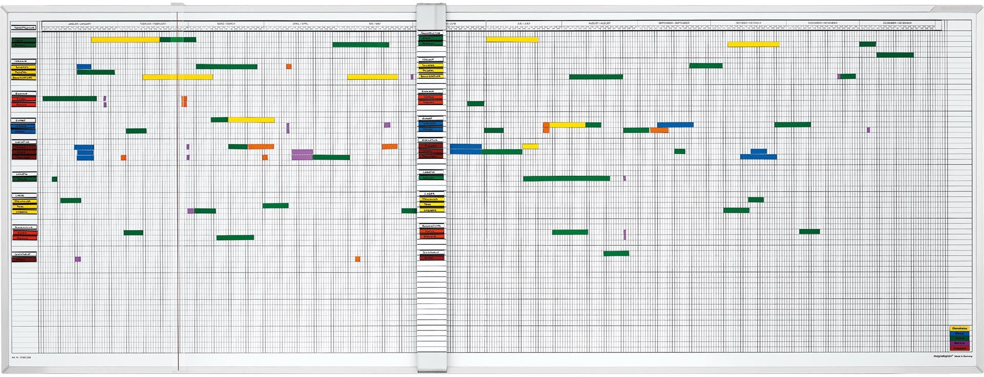 Magnetoplan Urlaubs- und Aktivitätenplaner – magnetisch – Alurahmen – 209 × 109 cm