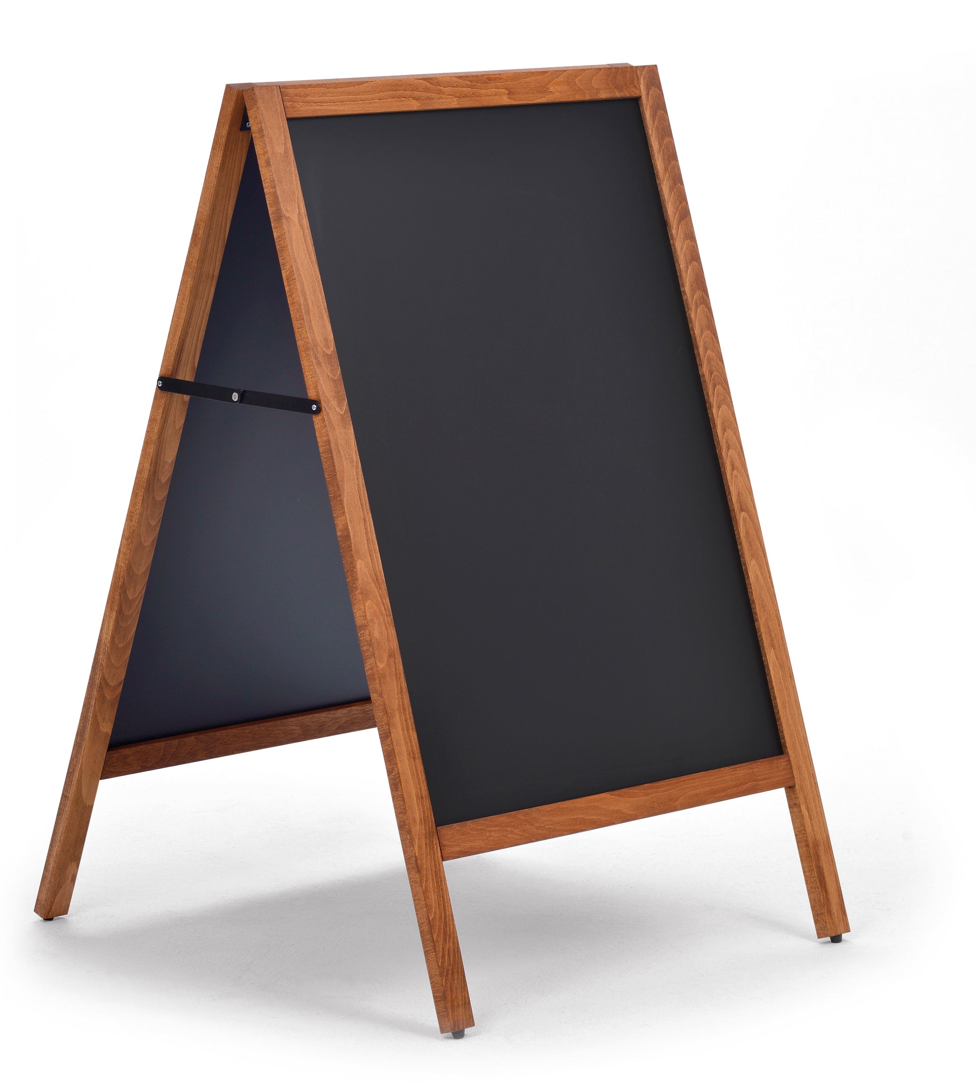 Magnetoplan Plakatständer A1 – mit Magnetfolie, wetterfest – Buchenholz, dunkel lasiert – 50090060