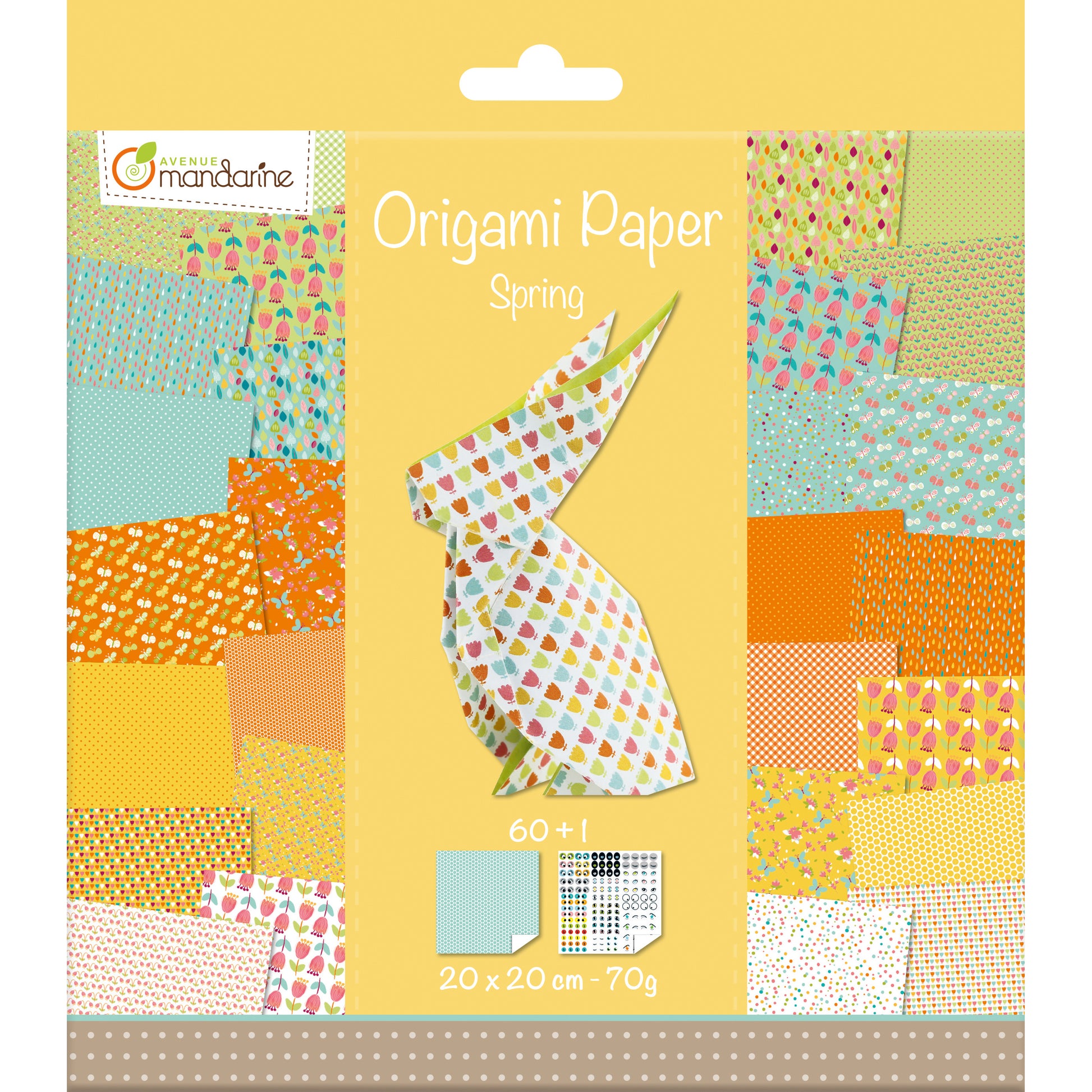 Mandarine BS Mandarine Origamipapier – 20 × 20 cm, Frühling, 70 g/m² – PEFC