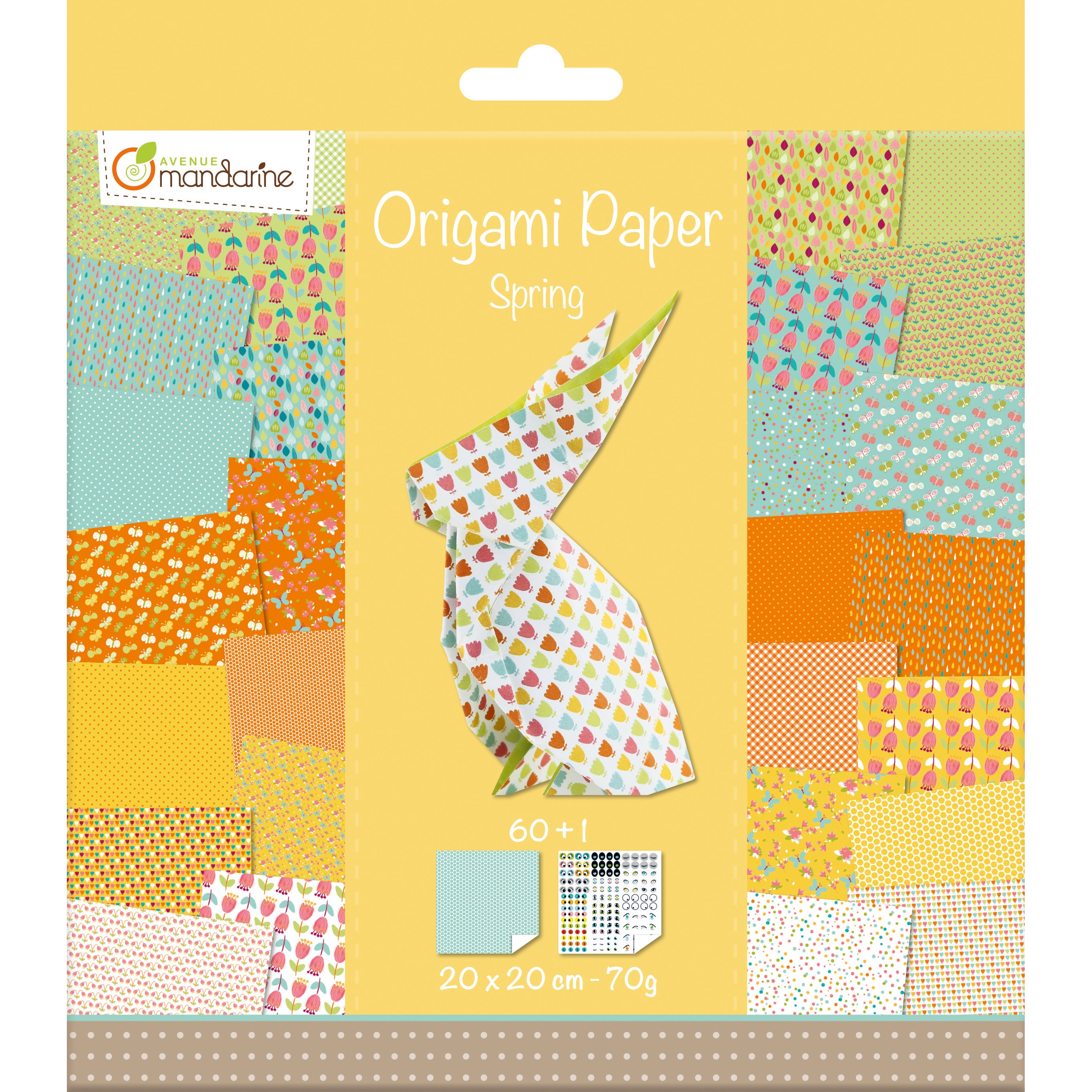 Mandarine BS Mandarine Origamipapier – 20 × 20 cm, Frühling, 70 g/m² – PEFC