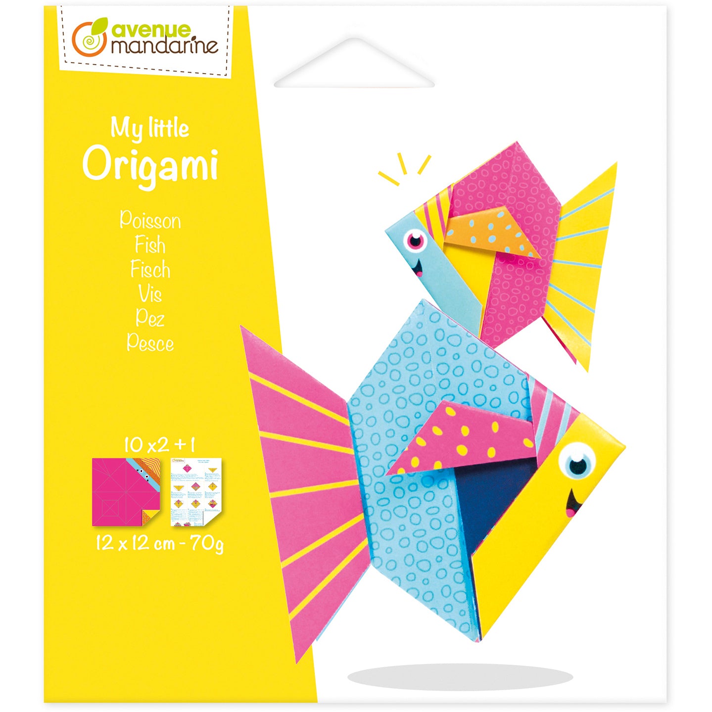 Mandarine BS Mandarine Origamipapier My Little Origami – 12 × 12 cm, Fisch, 70 g/m² – 20 Blatt, PEFC