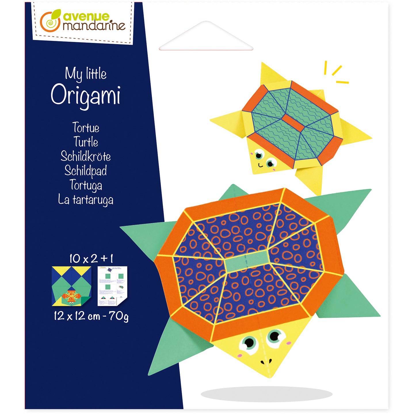 Mandarine BS Mandarine Origamipapier – 12 × 12 cm, Schildkröte, 70 g/m² – PEFC