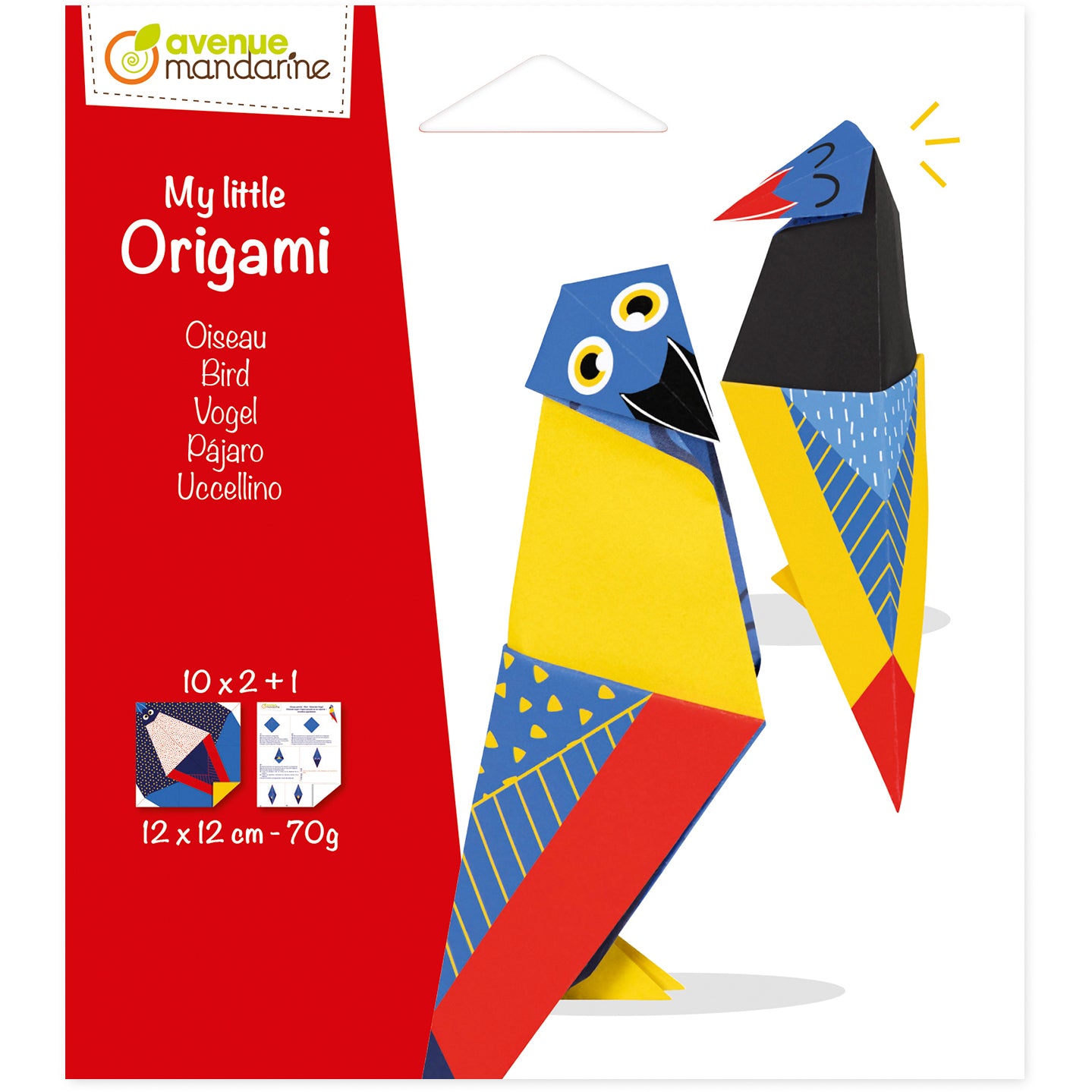 Mandarine BS MANDARINE Origamipapier – 12 × 12 cm, Vogel, 70 g/m² – PEFC