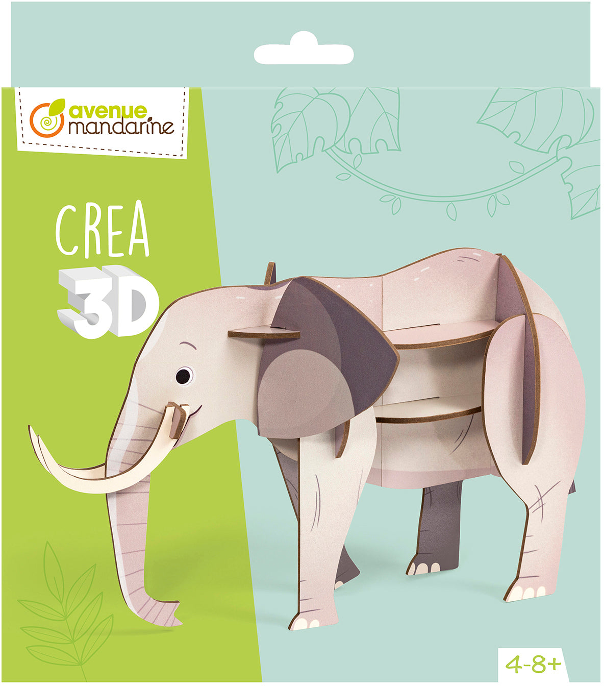 Mandarine BS 3D-Puzzle – Elefant – 20 × 20 cm – 3-teilig – PU037C