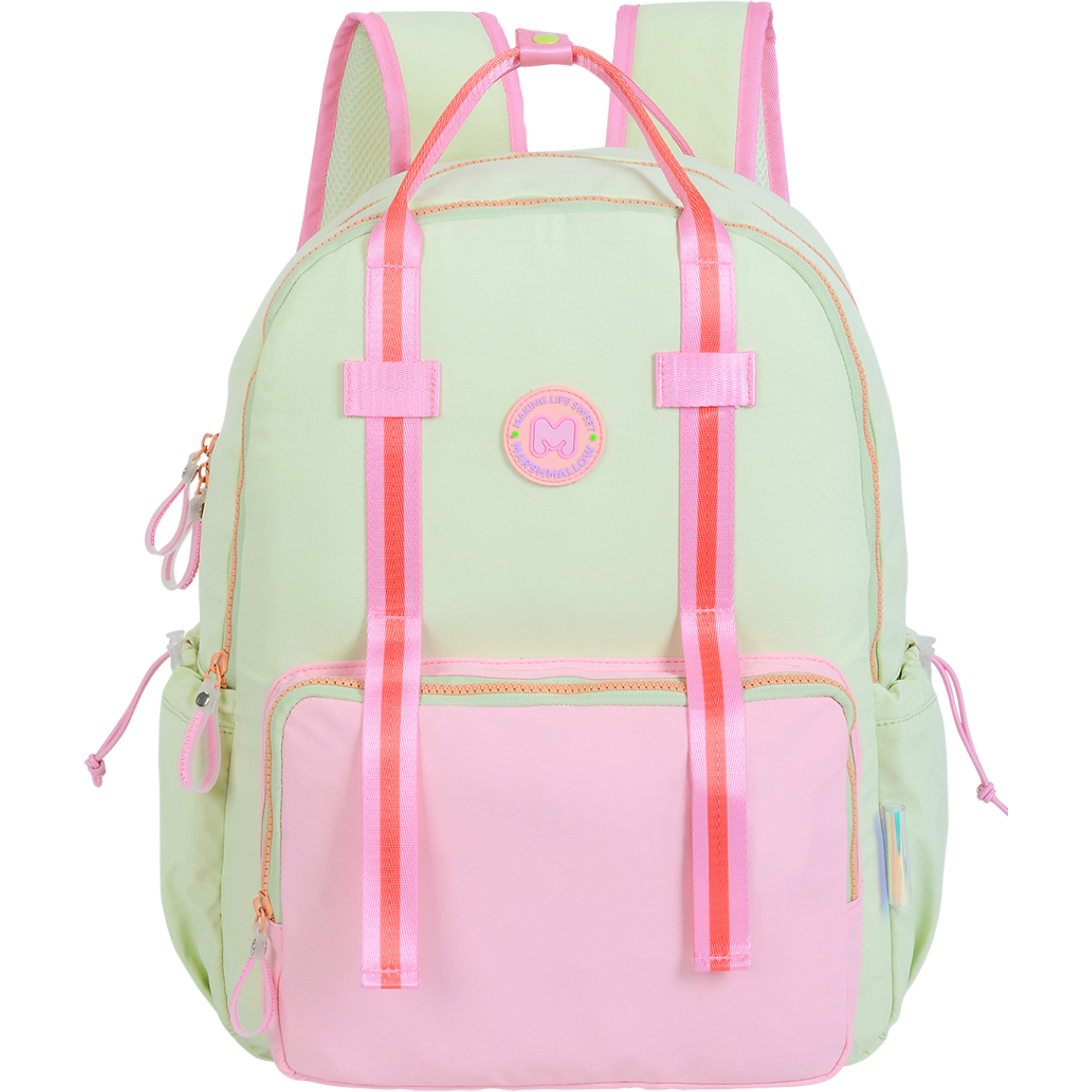 Marshmallow Notebook-Rucksack 65521 – mit Computertasche, Nylon – Fresky Lime, 380 × 470 × 55 mm
