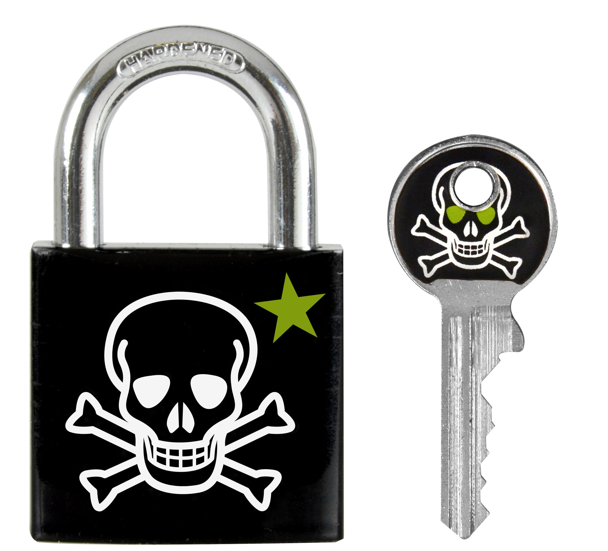 MASTER LOCK 66246800 (Totenkopf-Motiv) Mechanisches Vorhängeschloss – 57×125×22 mm