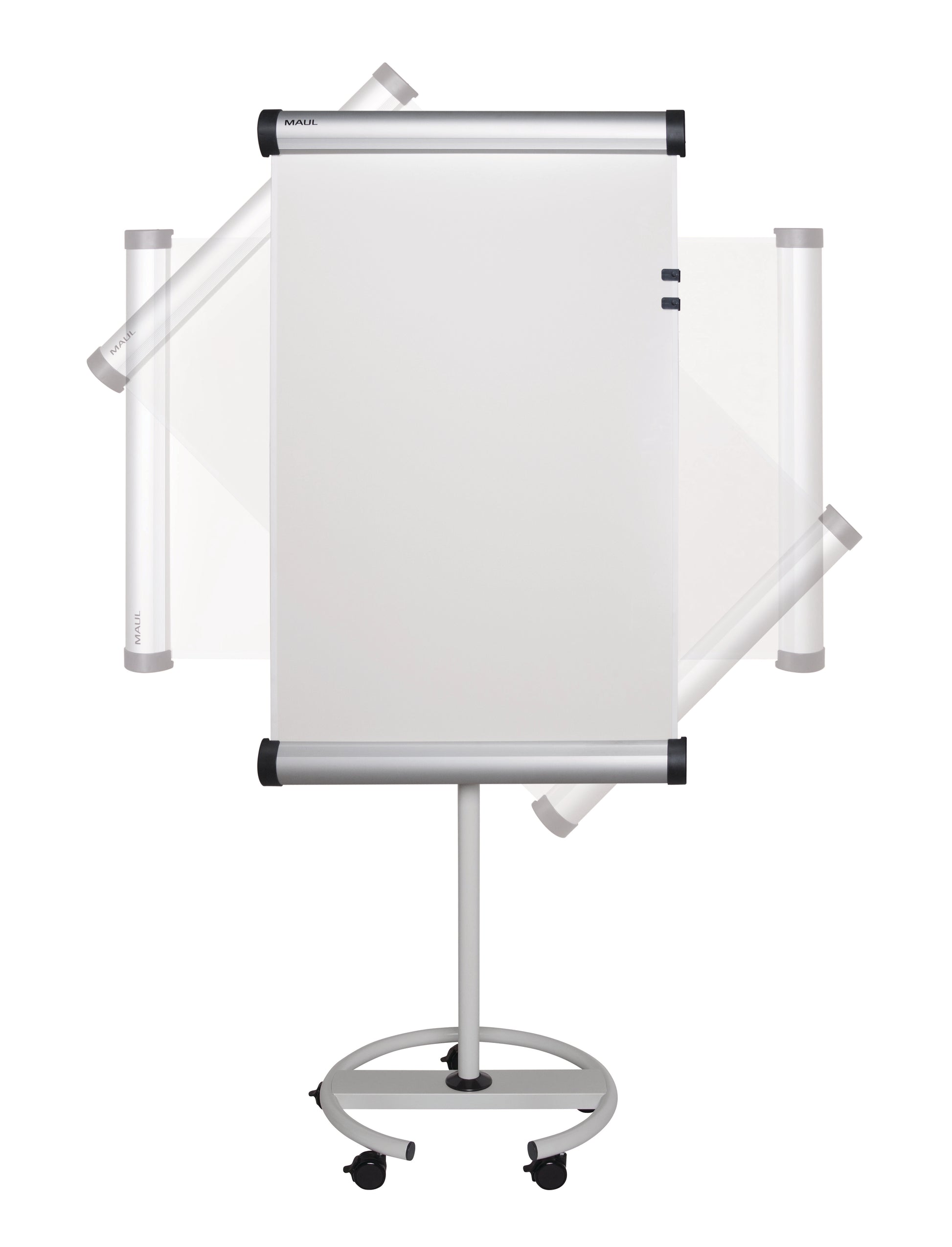 MAULsolid Flip2use Flipchart Mobil Rundfuss, magnetisch – 196 × 136 cm