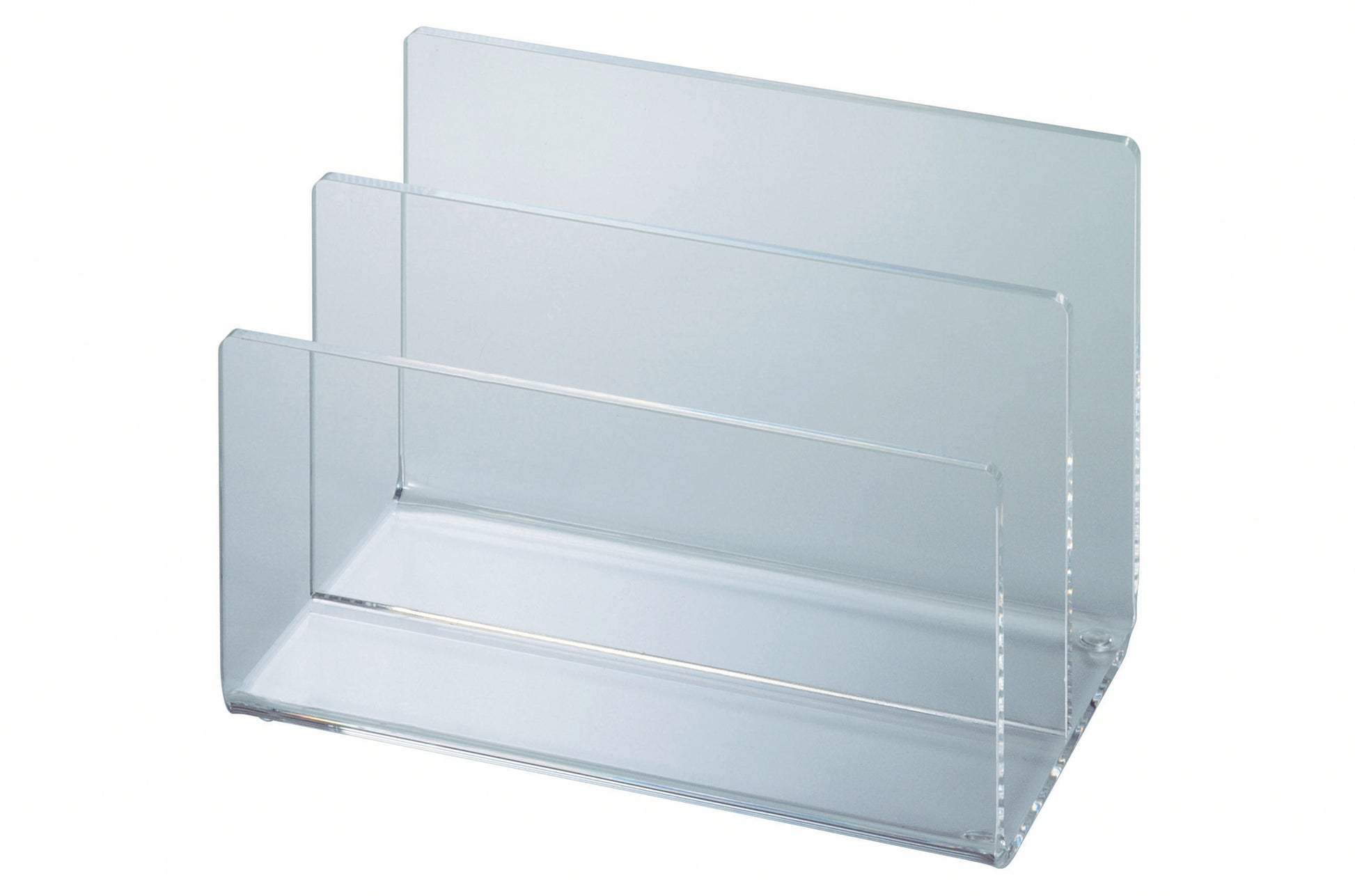 MAUL 1952005 Stehsammler – 2 Fächer, transparent, Kunststoff, B 110 × H 164 × T 110 mm