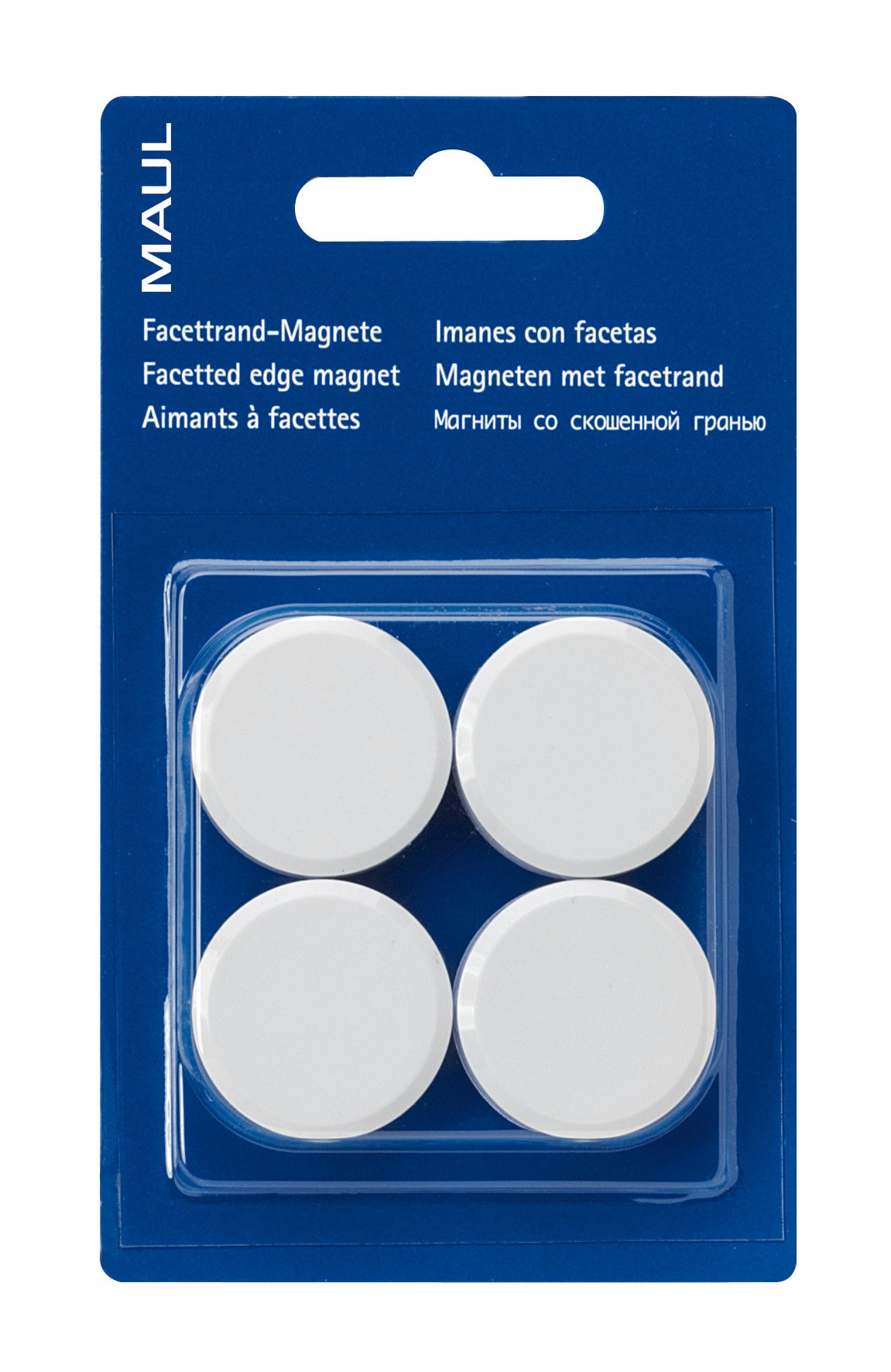 MAUL Tafelmagnete – Ø 30 mm – 4 Stk. – weiss