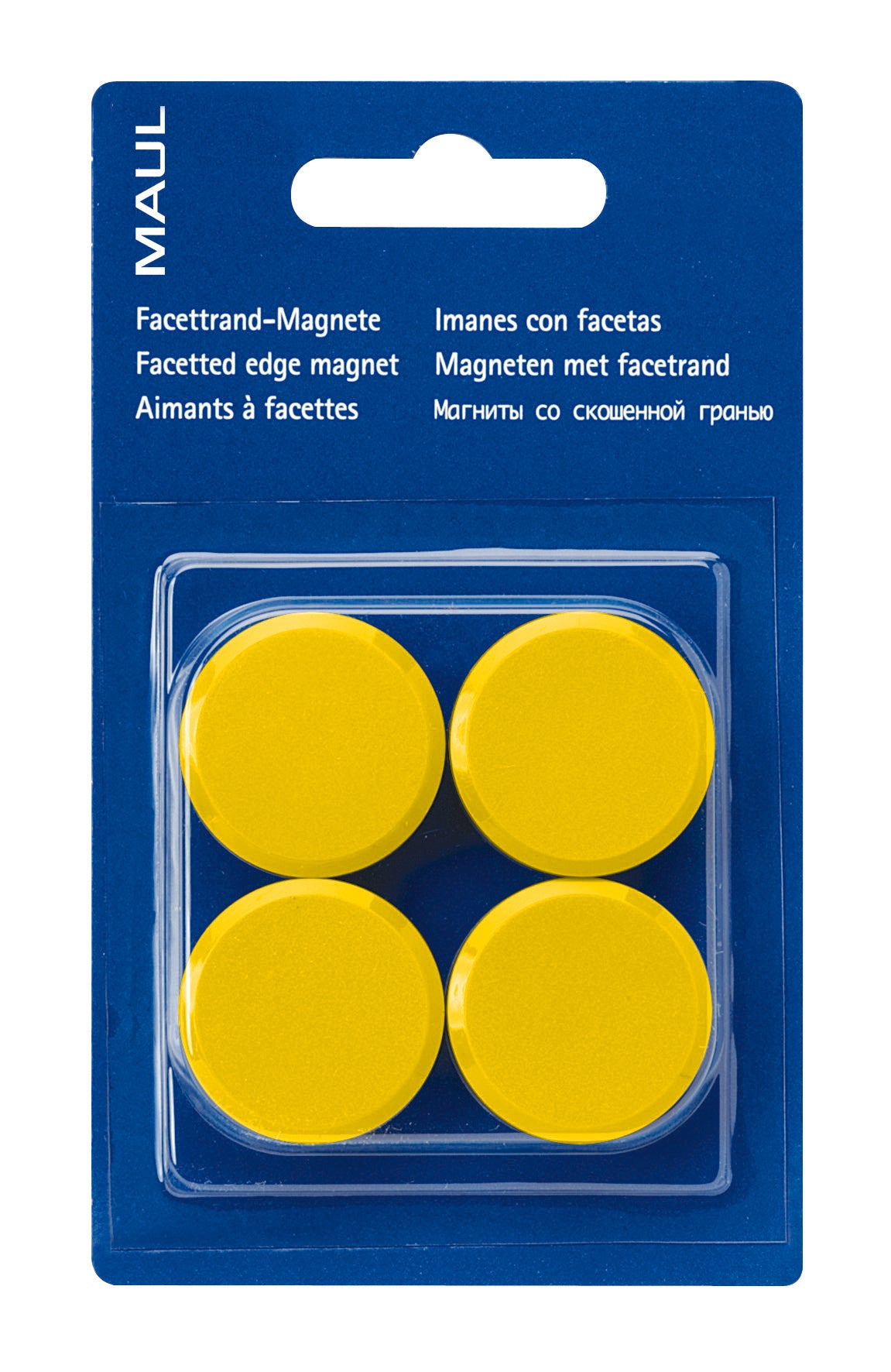 MAUL Tafelmagnete – Ø 30 mm, 4 Stk., gelb