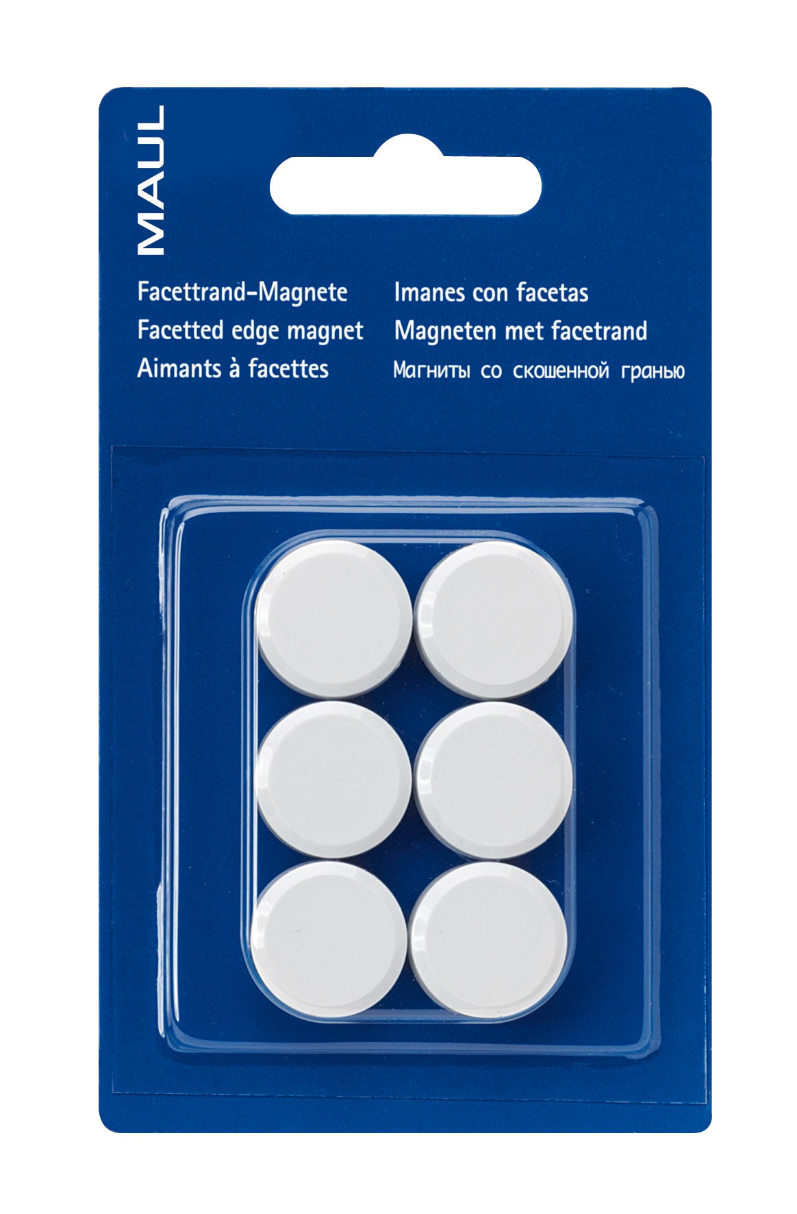 MAUL Tafelmagnete – Ø 20 mm – 6 Stk. – weiss