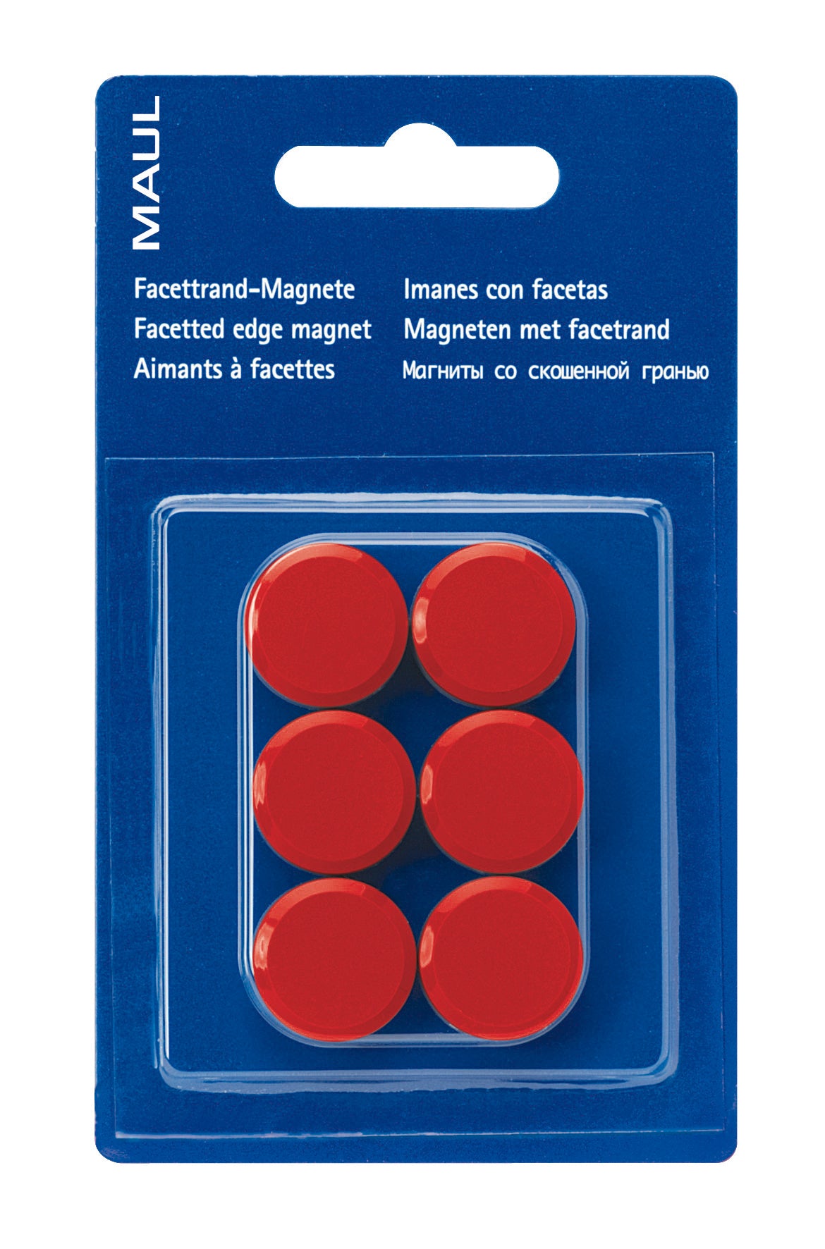 MAUL Tafelmagnete – Ø 20 mm – 6 Stück, Rot
