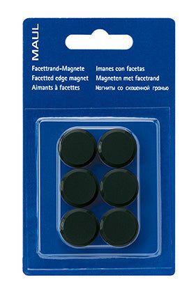 MAUL Tafelmagnete – Ø 20 mm – 6 Stk. – schwarz
