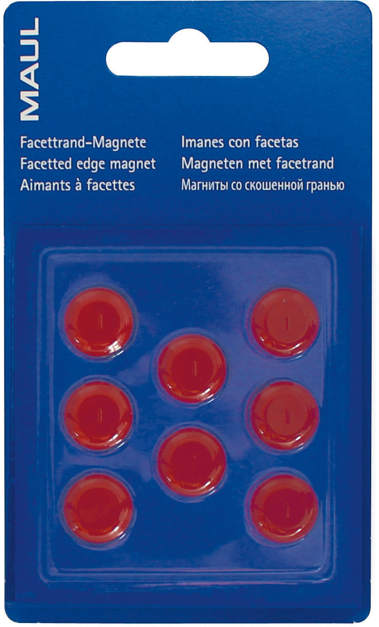 MAUL Tafelmagnete – Ø 15 mm, Ferrit, Rot