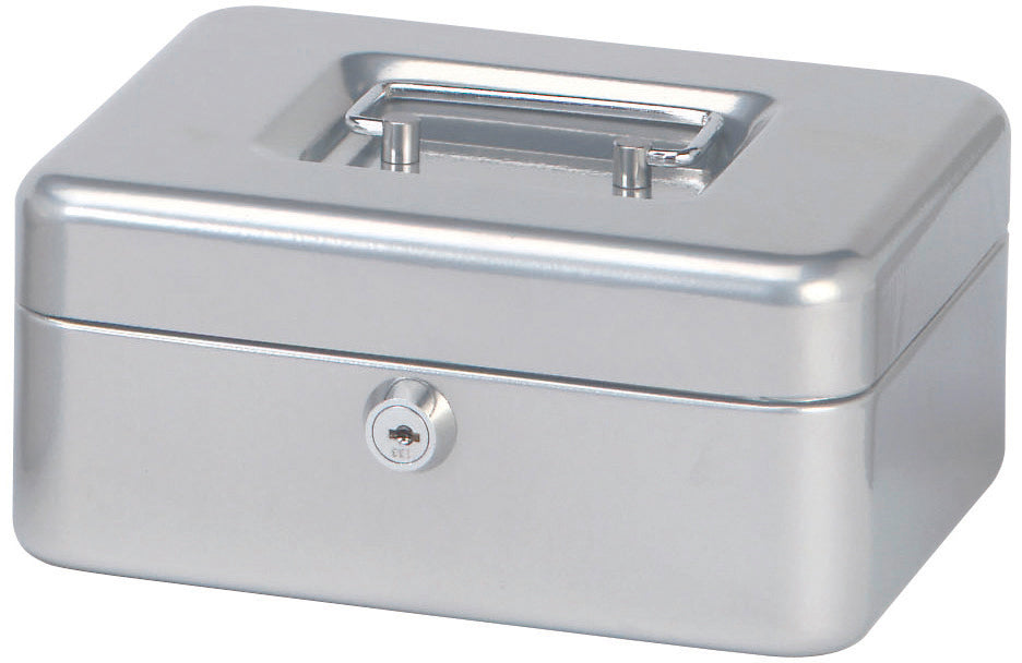 MAUL 19200 – Geldkassette mit Münzgeldeinsatz, 200 × 170 × 90 mm, Silber