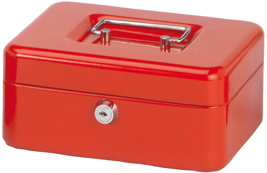 Maul 19200 – Geldkassette mit Münzgeldeinsatz, 200 × 170 × 90 mm, Rot