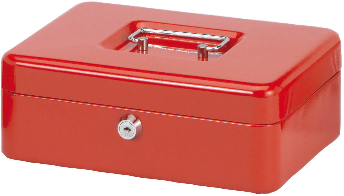 MAUL 5611325 – Geldkassette mit Münzgeldeinsatz, 250 × 191 × 90 mm, Rot