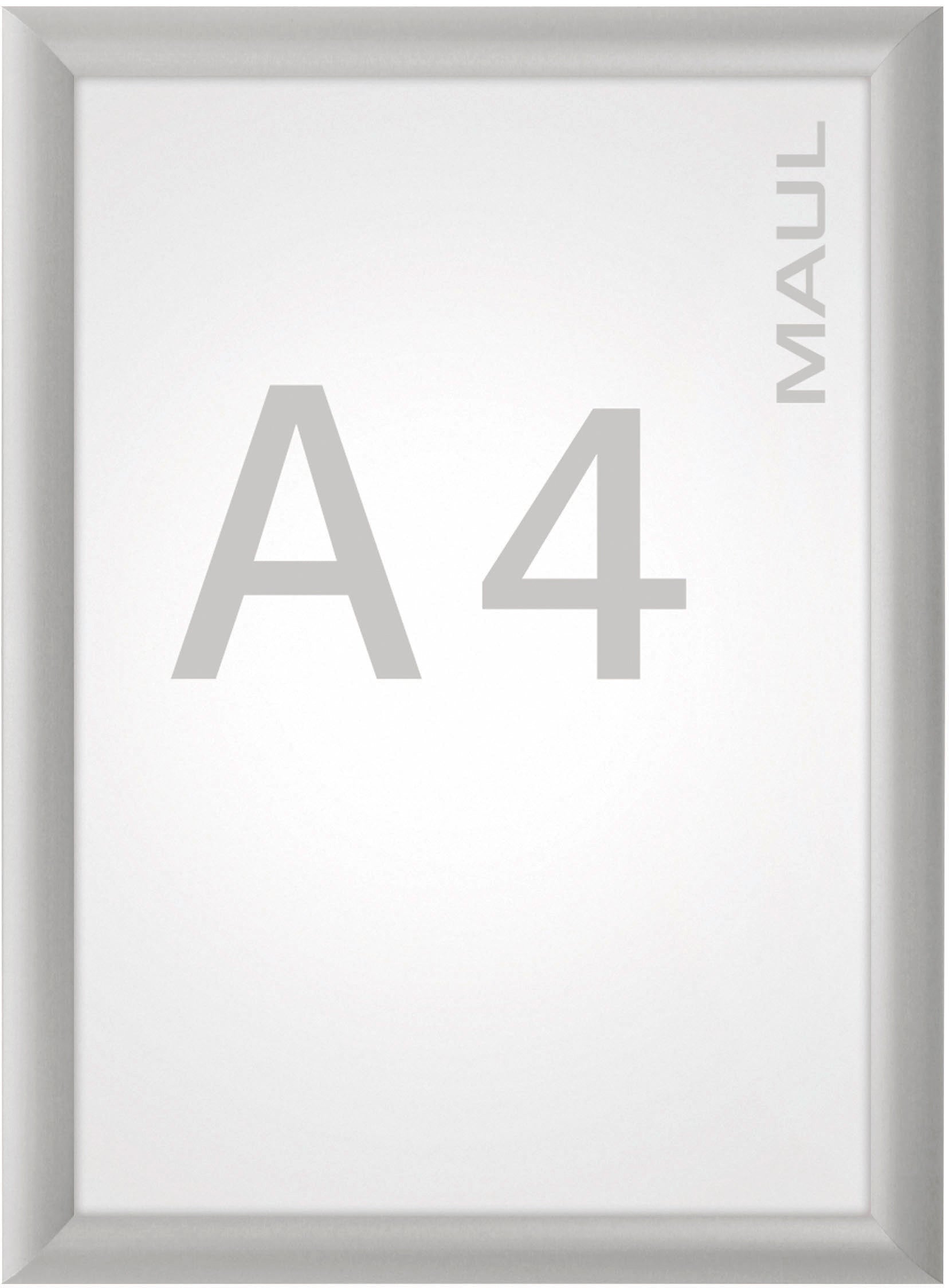 MAUL Plakatrahmen MAULstandard – für A4 – Klapprahmen – Silber – Aluminium