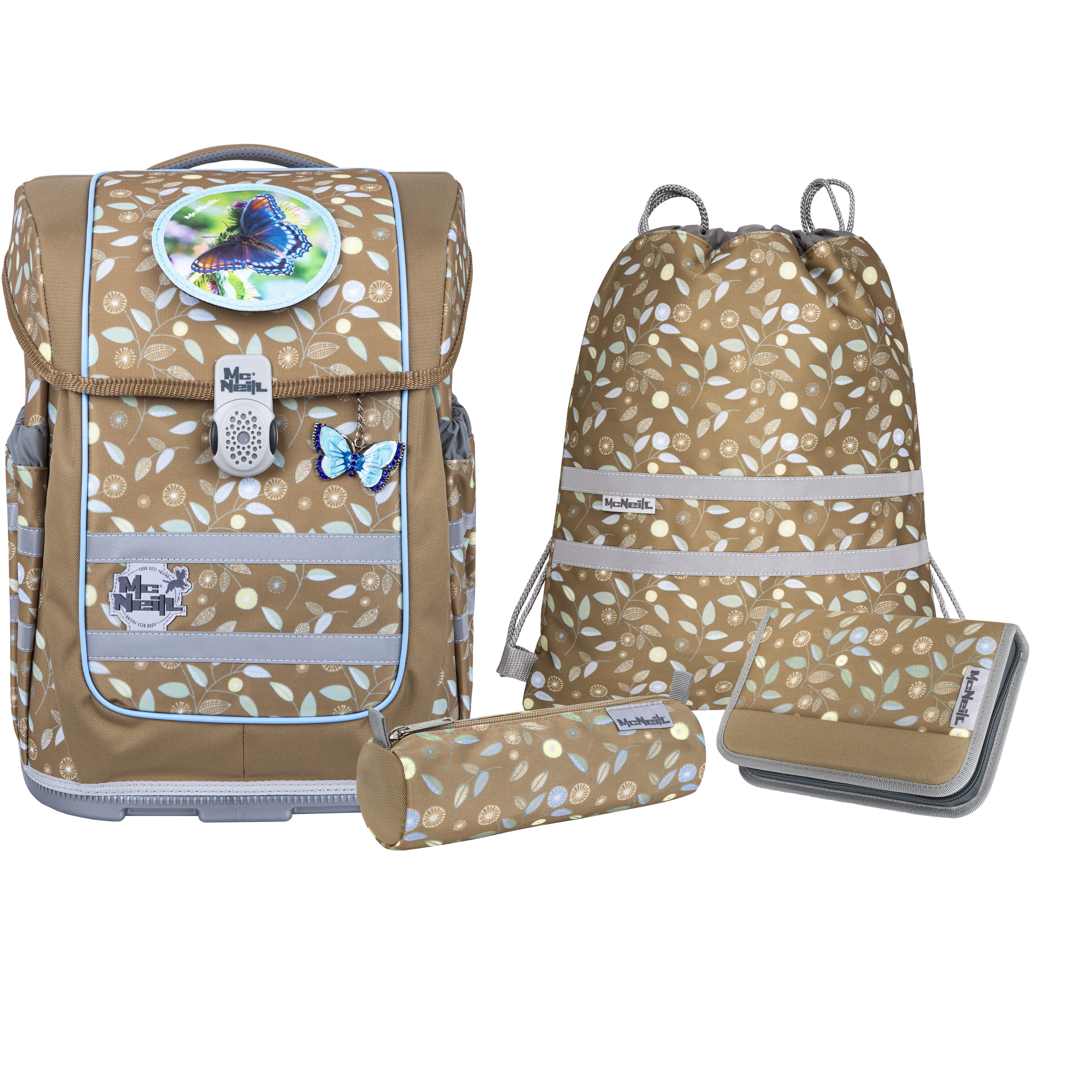 McNeill ERGO COMPACTO – Schulrucksack-Set 5-teilig, Greta, 26×39×28 cm