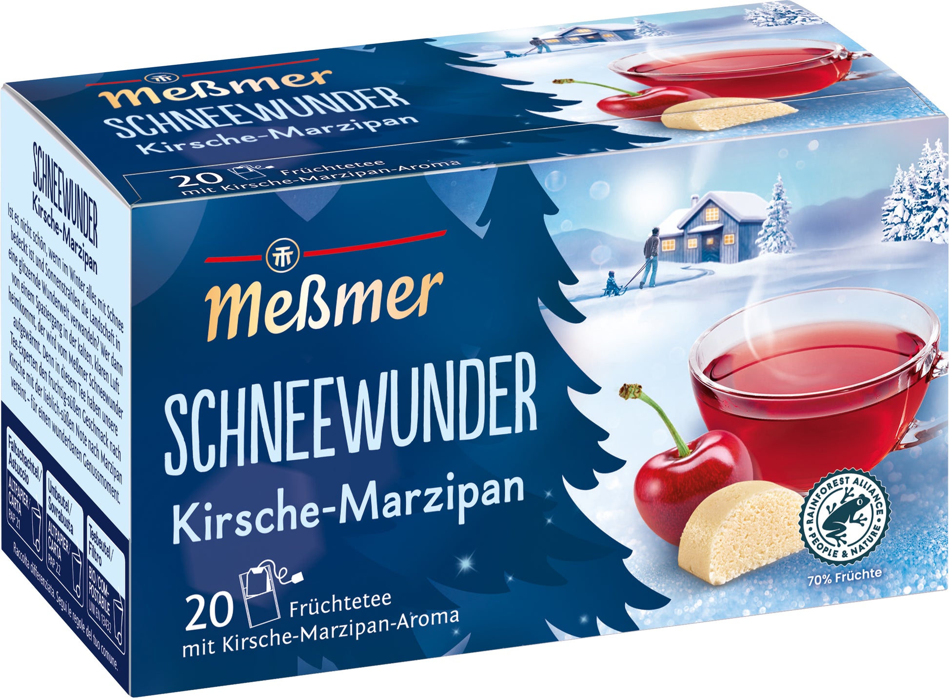 Messmer Früchtetee Schneewunder Kirsche & Marzipan – Teebeutel 20 Beutel