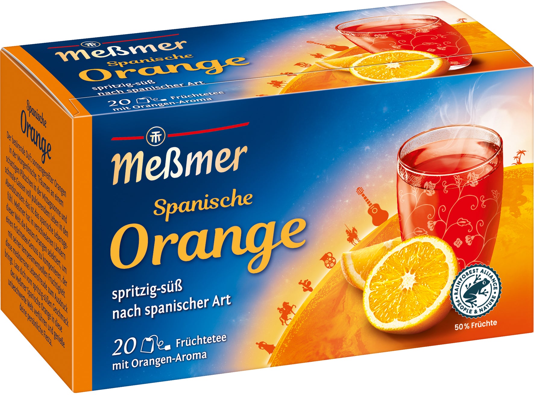 Messmer Früchtetee Spanische Orange – Teebeutel 20 Beutel