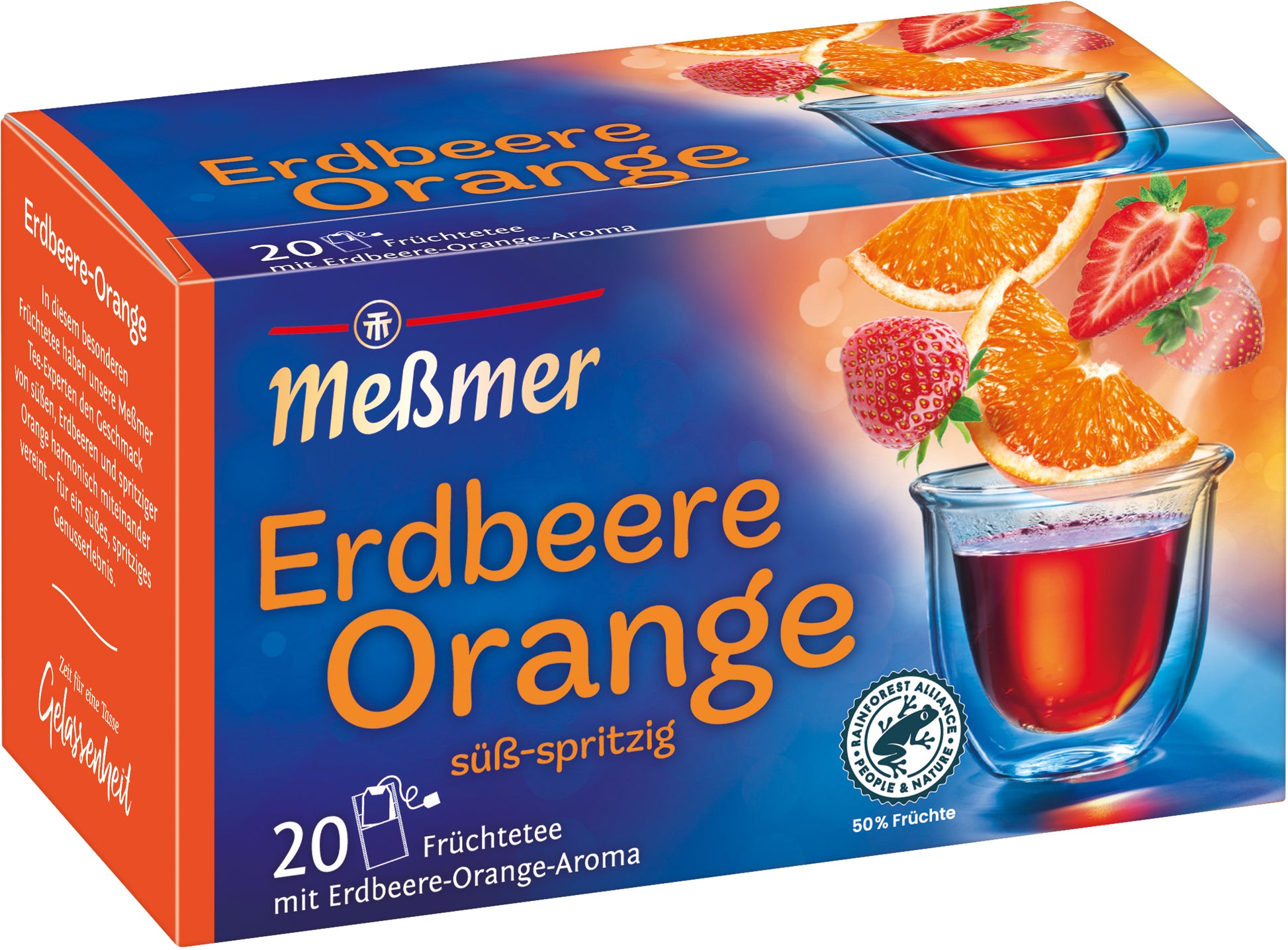 Messmer Früchtetee Erdbeere & Orange – Teebeutel 20 Beutel